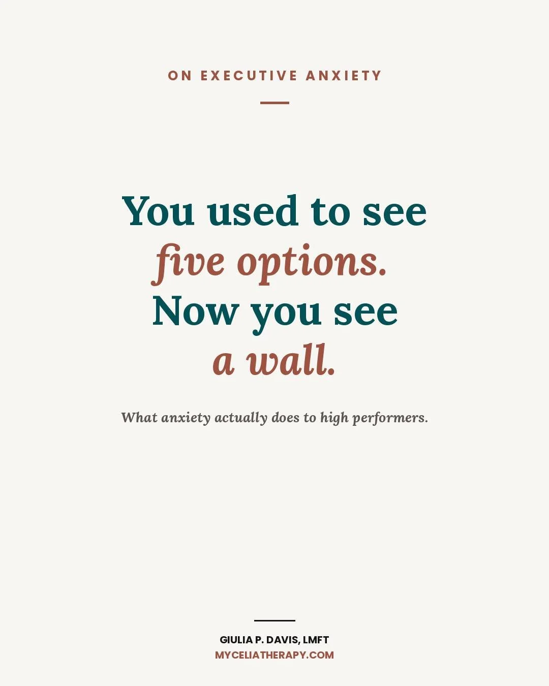A VP I work with told me she made her best decision of the year at 11pm on a Tuesday, half-asleep, when she'd given up trying to solve it.

That's not a productivity story. It's a nervous system story.

The executives losing their edge aren't undertr