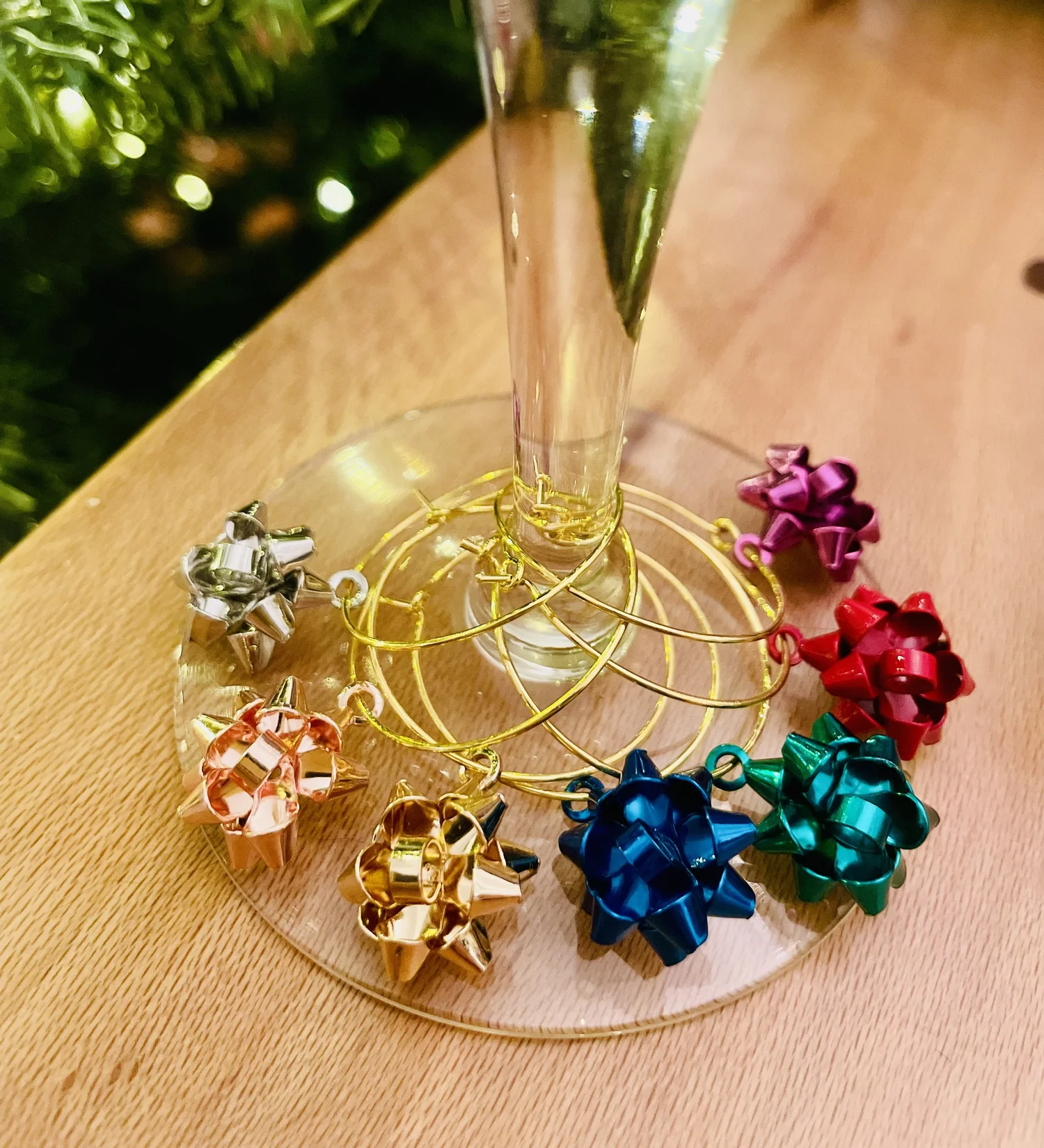 Holiday Bow Wine Charms  Studio Magnolia