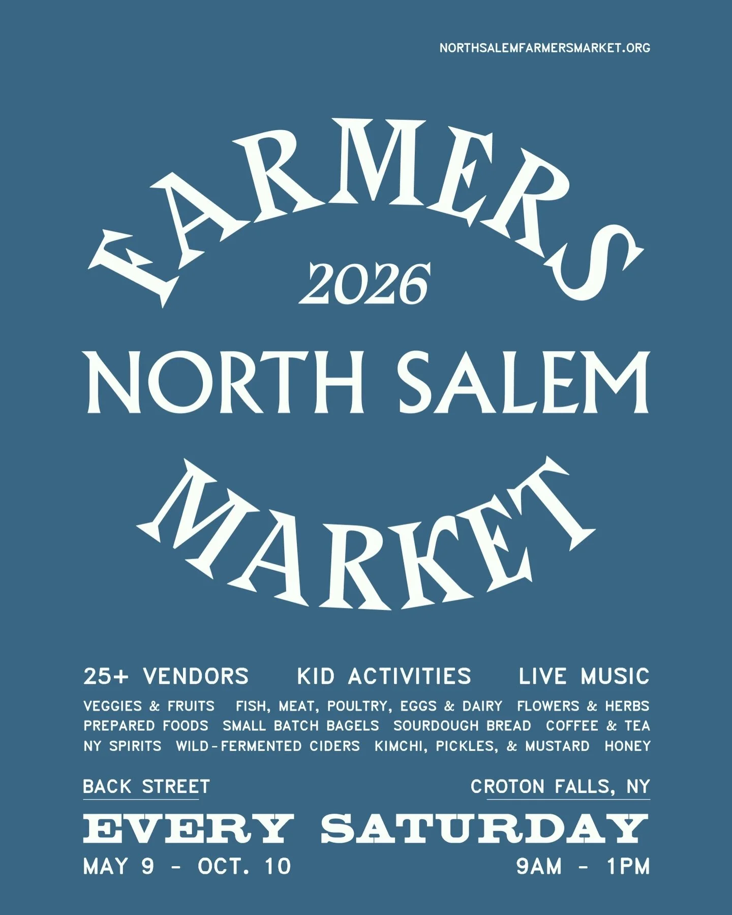 We&rsquo;re back. Opening Day is Saturday, May 9 🌱
And we are now weekly!

Every Saturday, 9 AM to 1 PM, on Back Street in Croton Falls. 

This year we return with over 50 vendors joining us across the season, and a deeper commitment to this land an