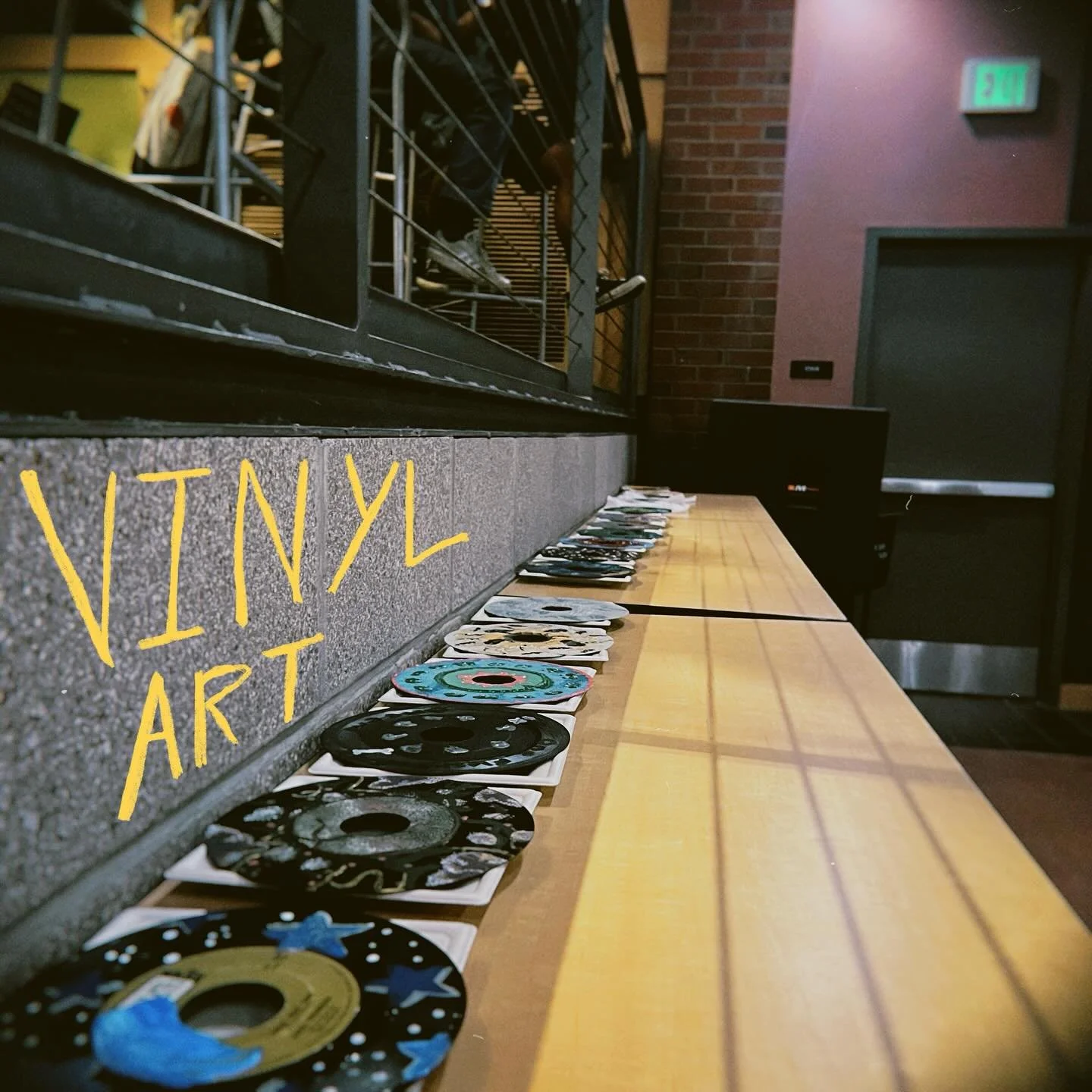 Some of the vinyl paintings from last night !💙