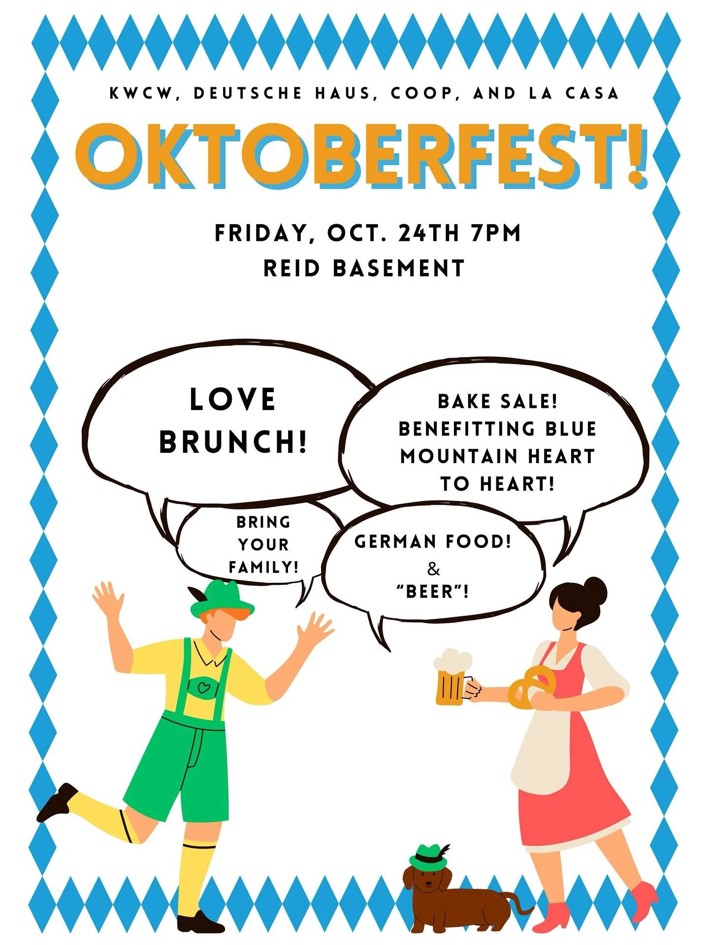 Join KWCW, Deutsche Haus, La Casa Hispana and COOP THIS FRIDAY, OCTOBER 24th for OKTOBER FEST! 🍻🥨 Bring your friends and family!
