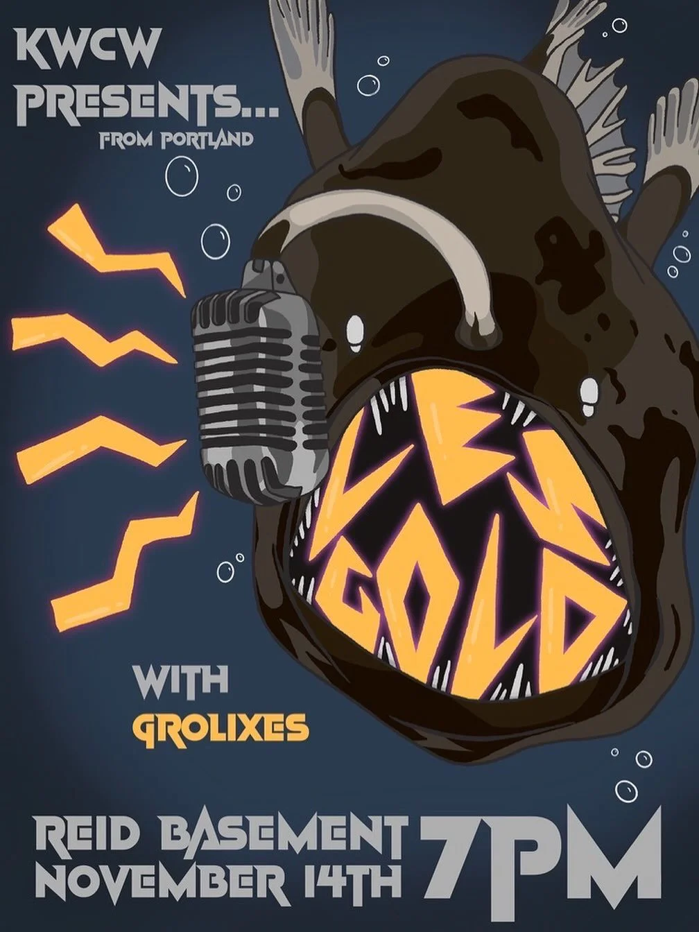 Les Gold and Grolixes are coming all the way from Portland OR! This Friday November 14th Reid Basement once again 🎣