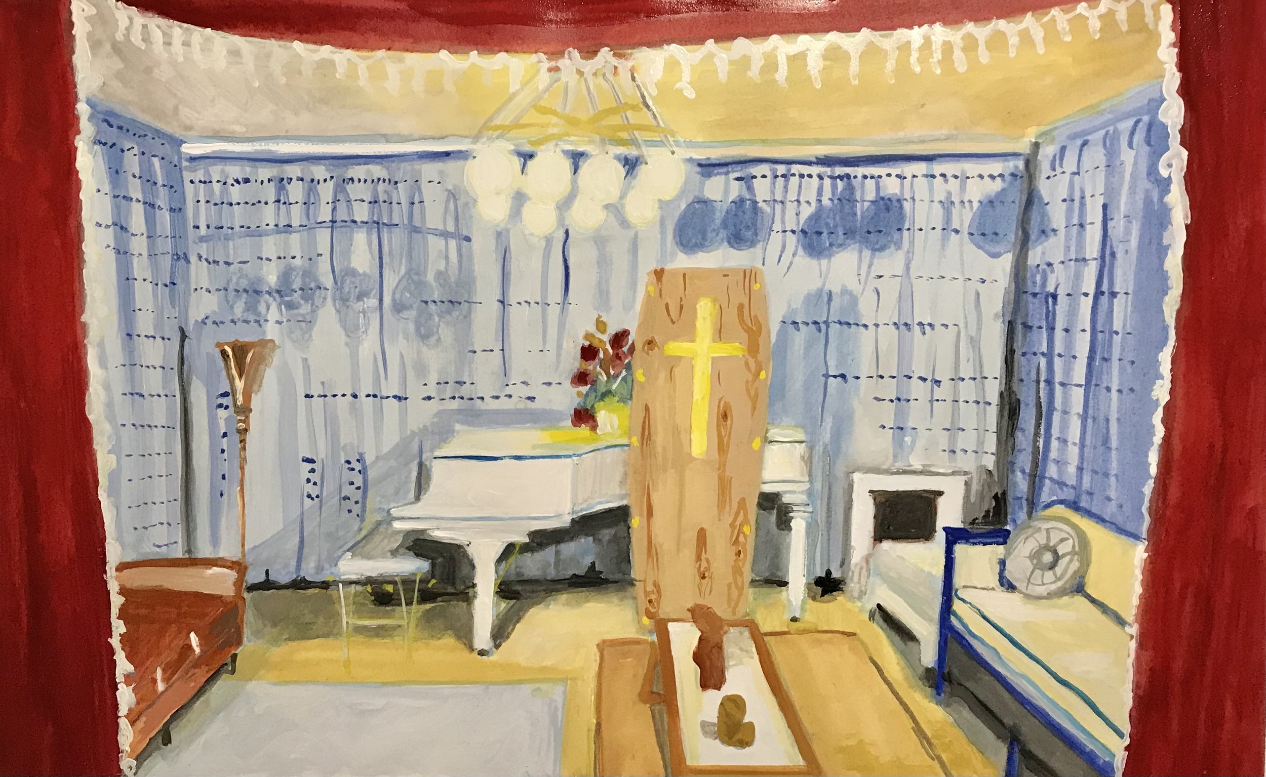 The King at Graceland. Watercolour. 2020.