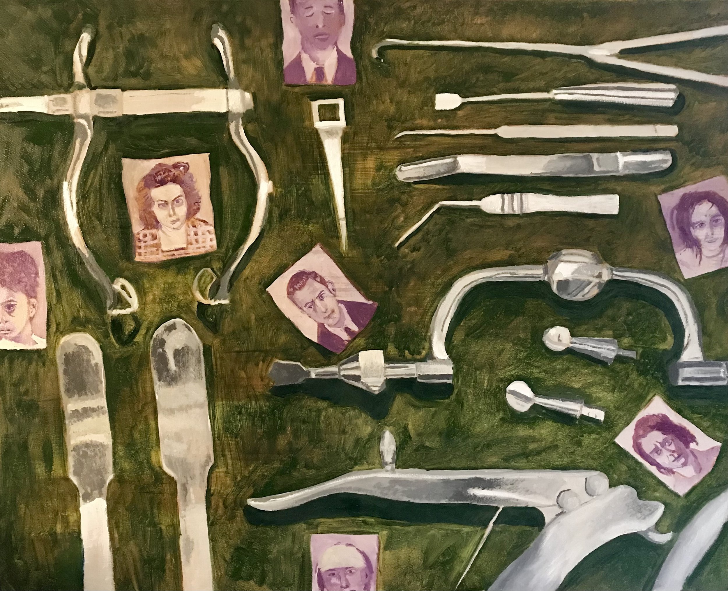 Lobotomies. Oil on Canvas. 61 x 76.2cm. 2021