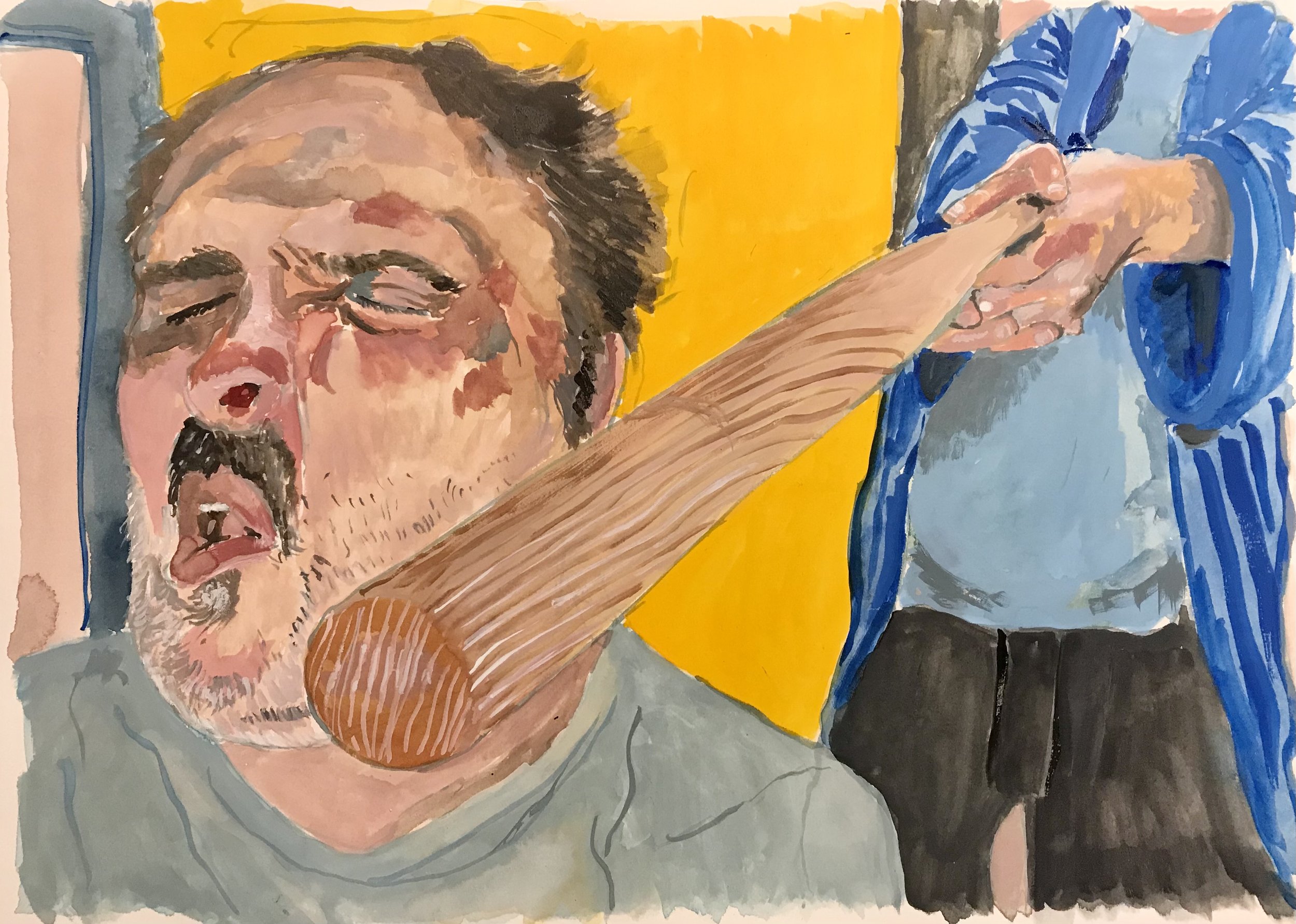 Batting Practice 3. Watercolour. 2020.