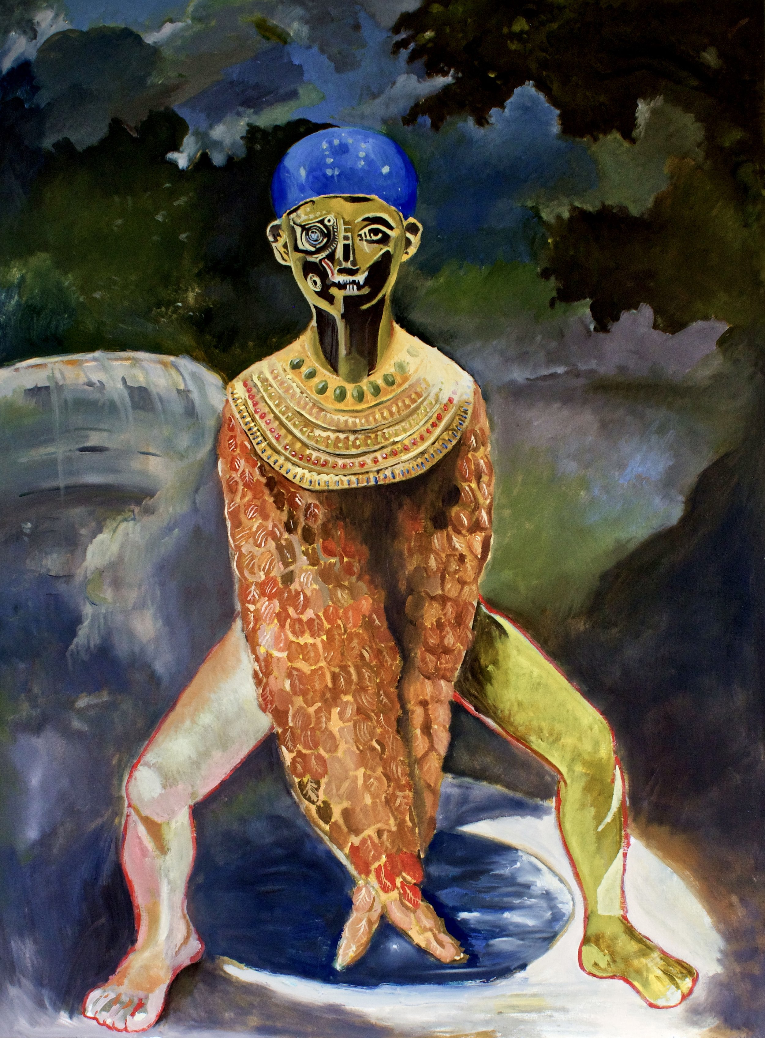 Bio Hybrid Promethean 3. Ptah. Oil on Linen. 91.4 x 121.9cm. 2024.