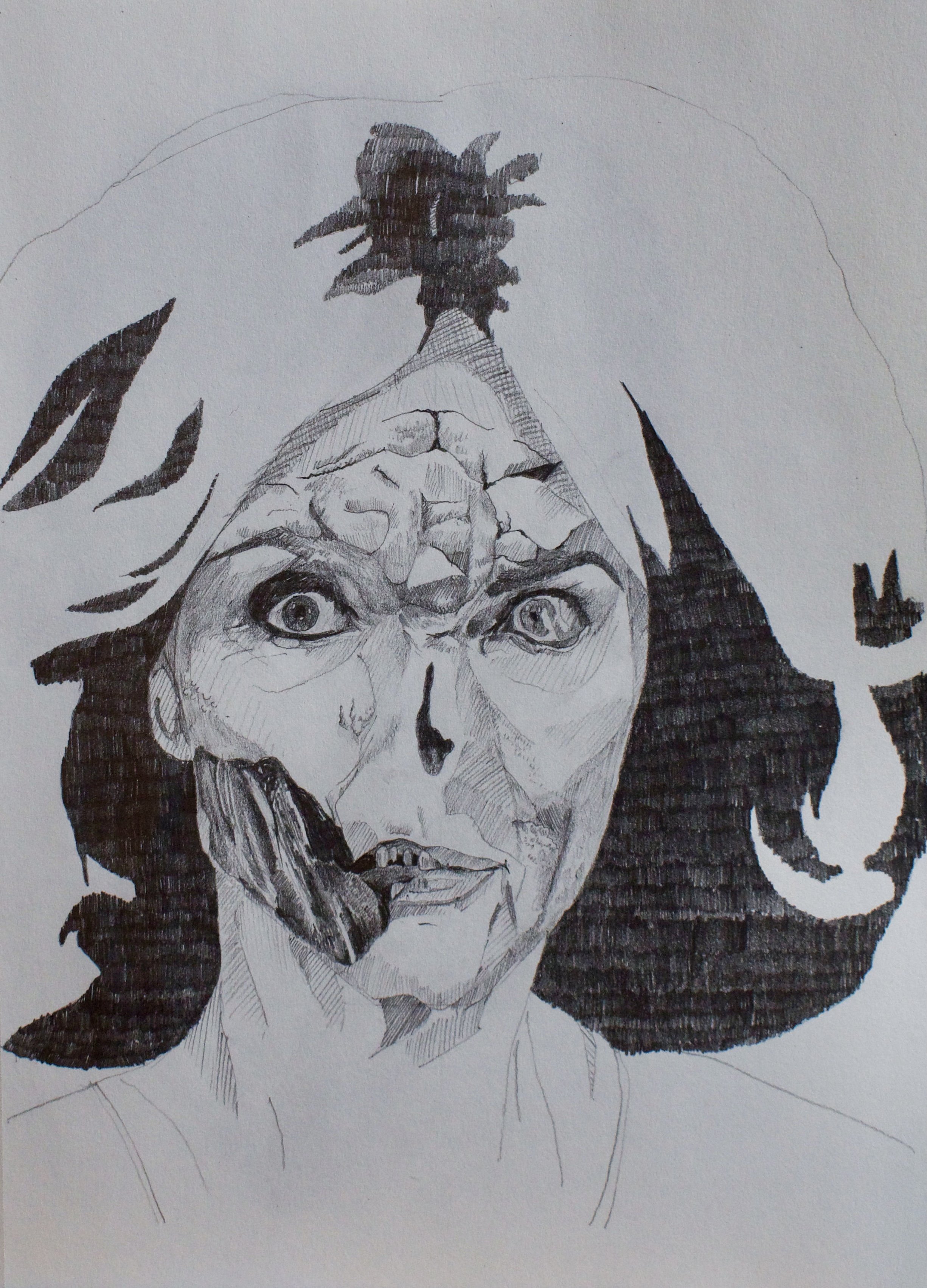 Sketch for The First Promethean. Pencil on paper. 21 x 29cm. 2022.