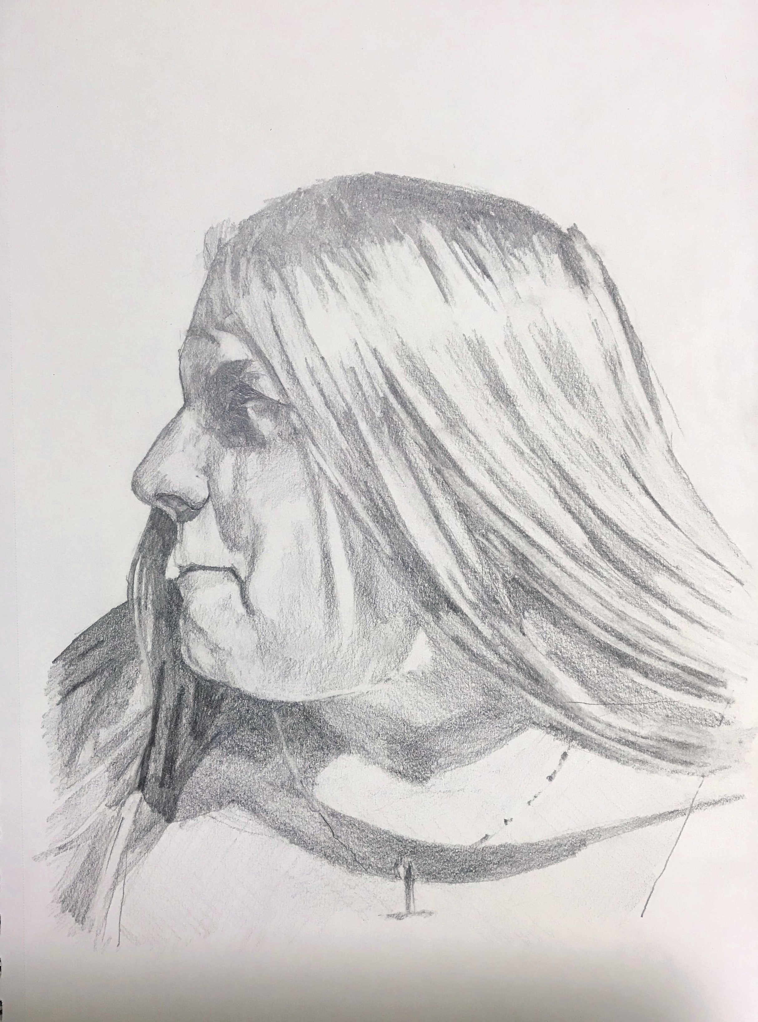 In loving memory. Pencil on paper. 21 x 29.7cm. 2023.