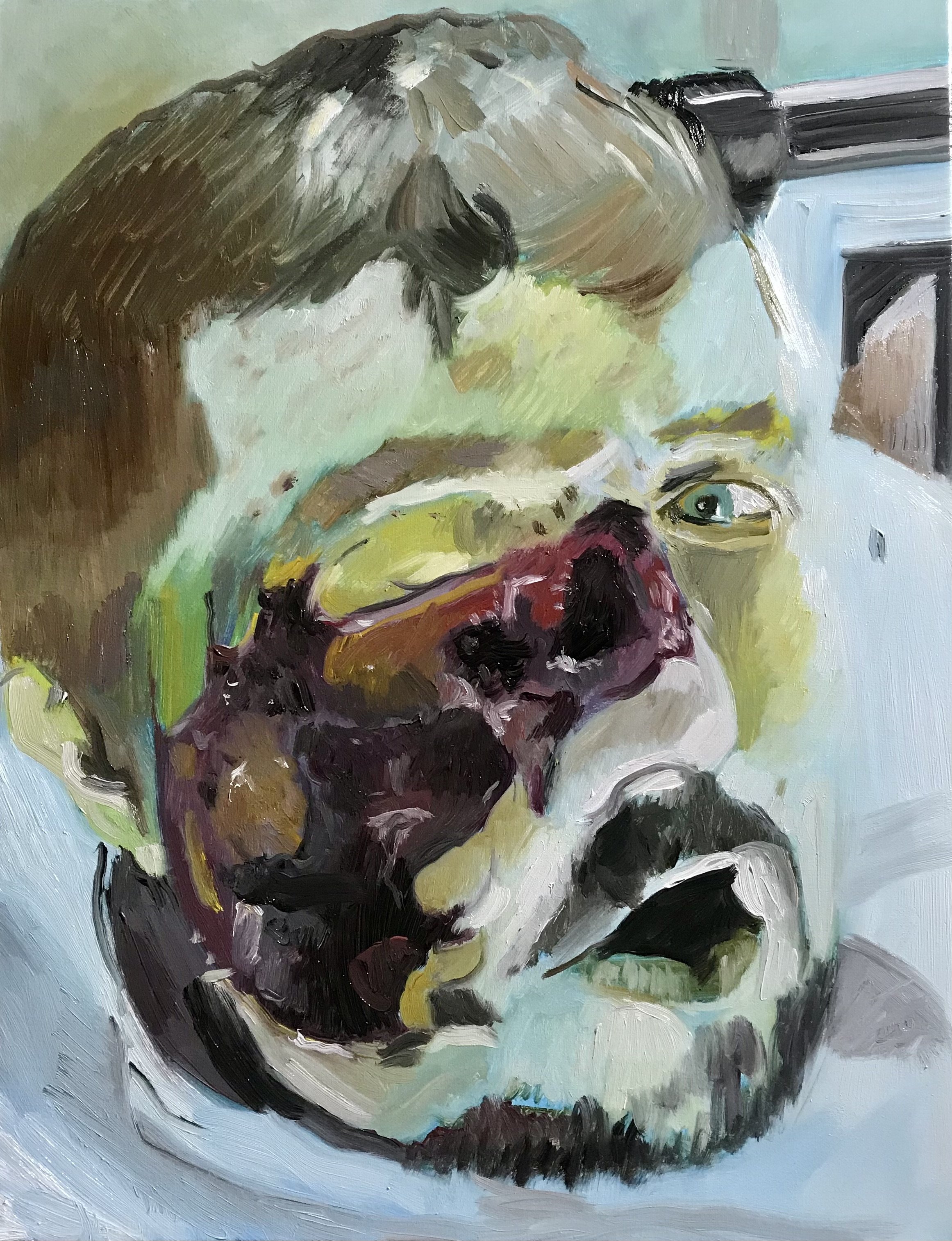 Private Harold Page. Oil on linen. 35.6 x 45.7cm. 2021