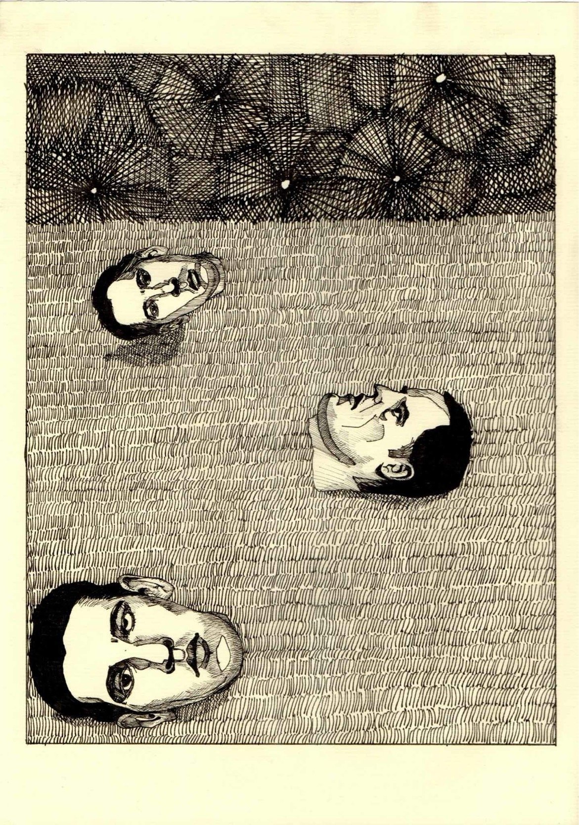 Heads will roll. Ink on laid paper. 21 x 29cm. 2018.