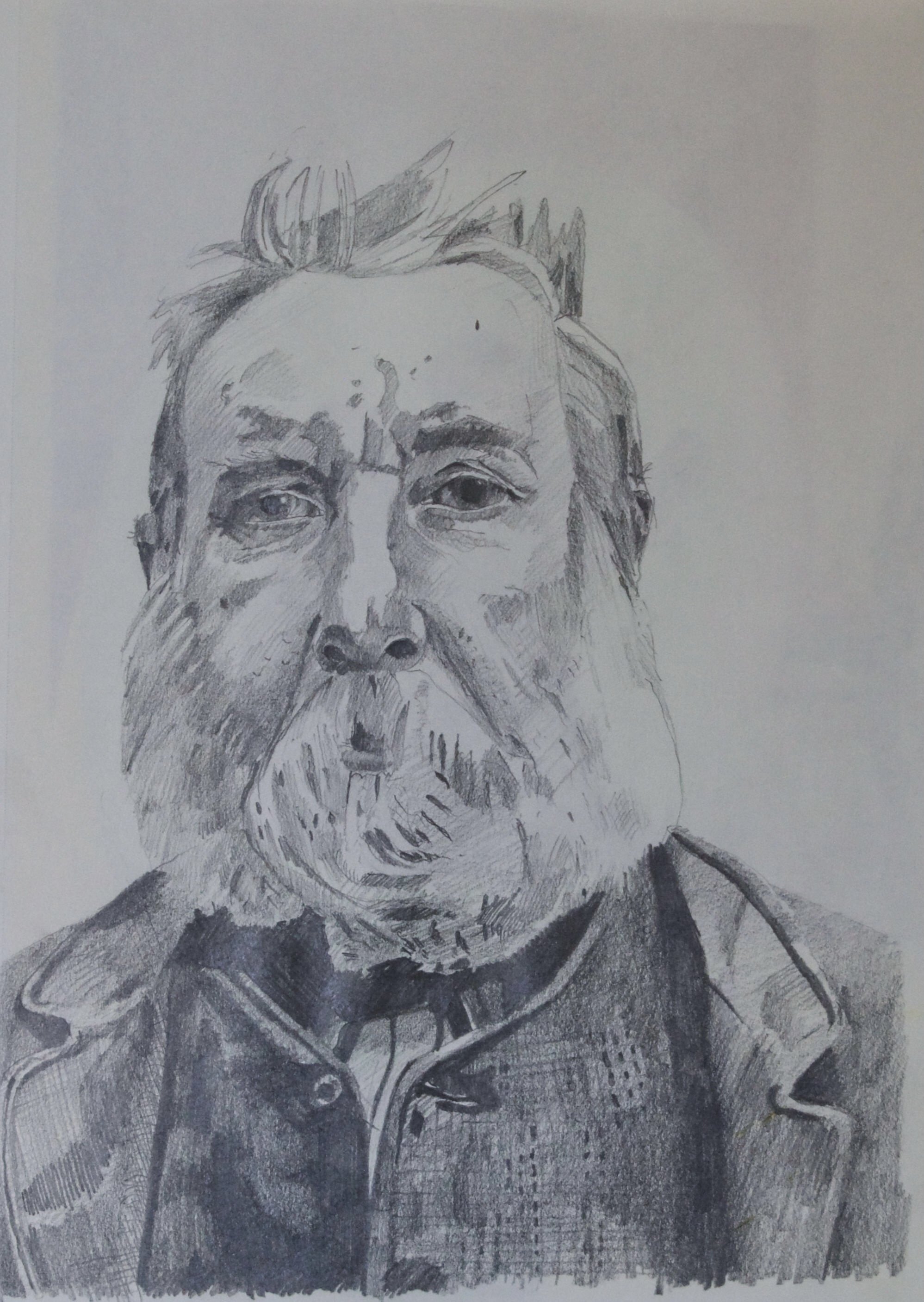 A gentle einstein. Pencil on paper. 21 x 29cm. 2021.