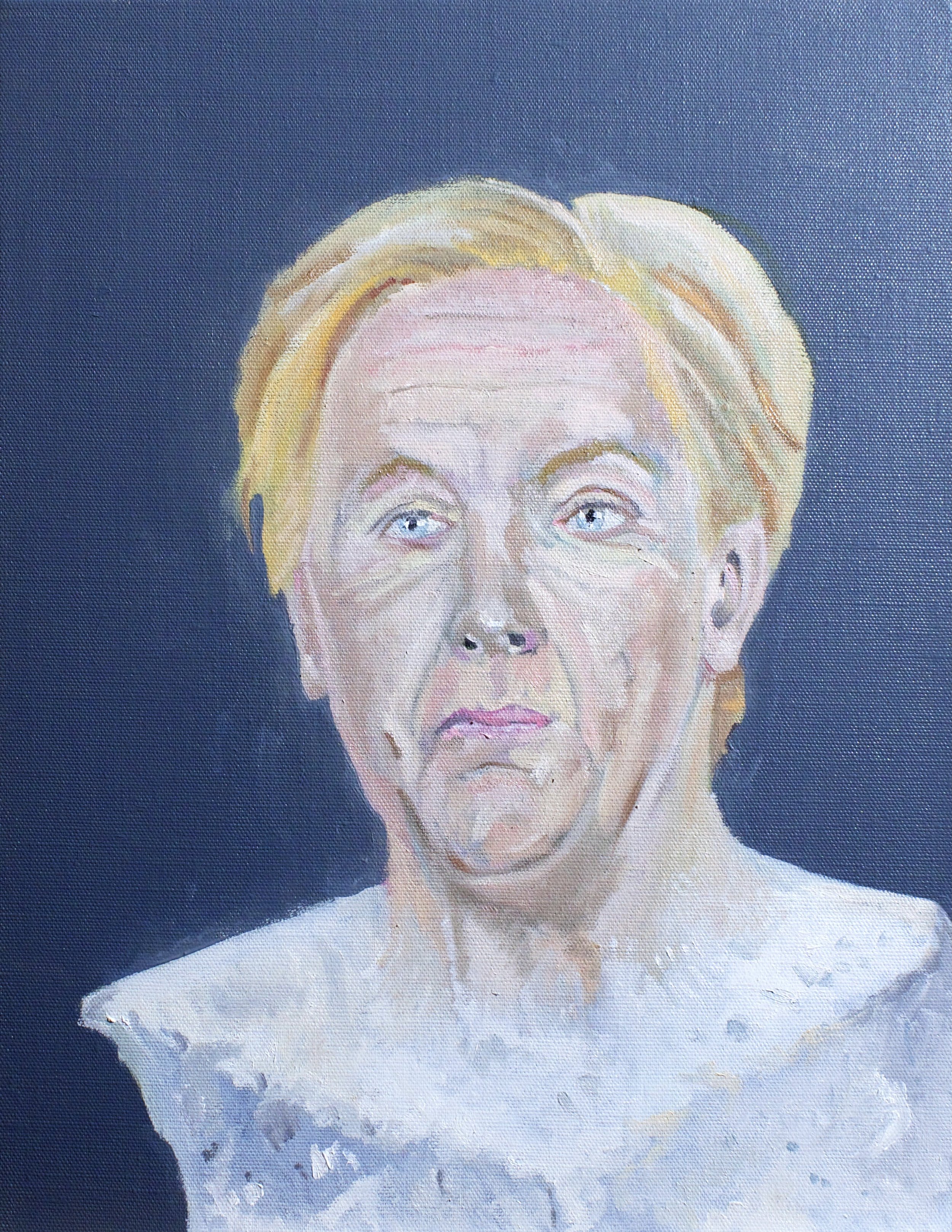 The Lobby .01. Gesso & Oil on linen. 35 x 45cm. 2022