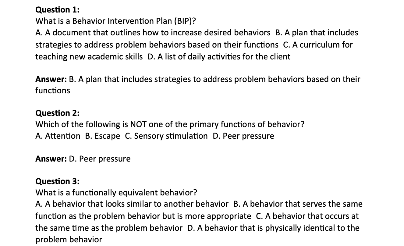 QBA/QASP-S MOCK EXAM