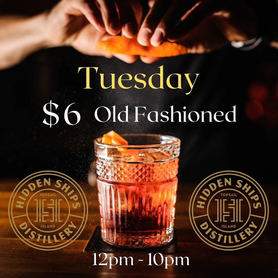 We&rsquo;re now open on Tuesdays and we&rsquo;re bringing you a delicious deal! 🥃
🥃
🥃
12pm - 10pm

Cheers, Topsail!