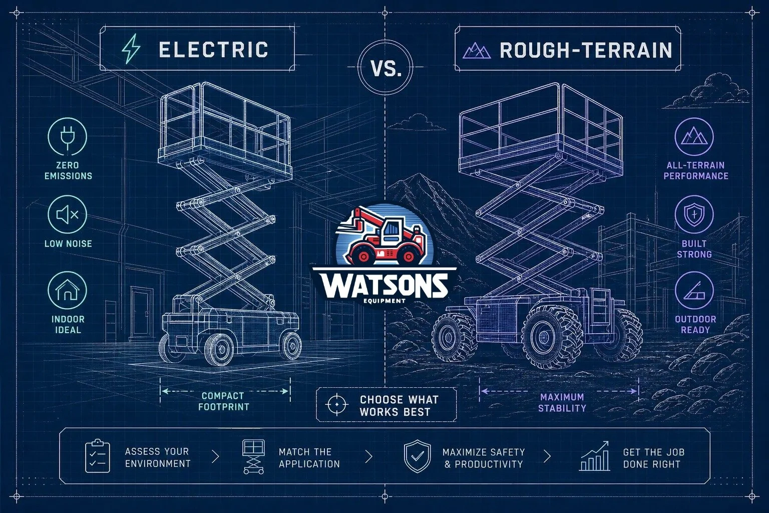 Electric vs. Rough-Terrain Scissor Lifts: Which to Pick