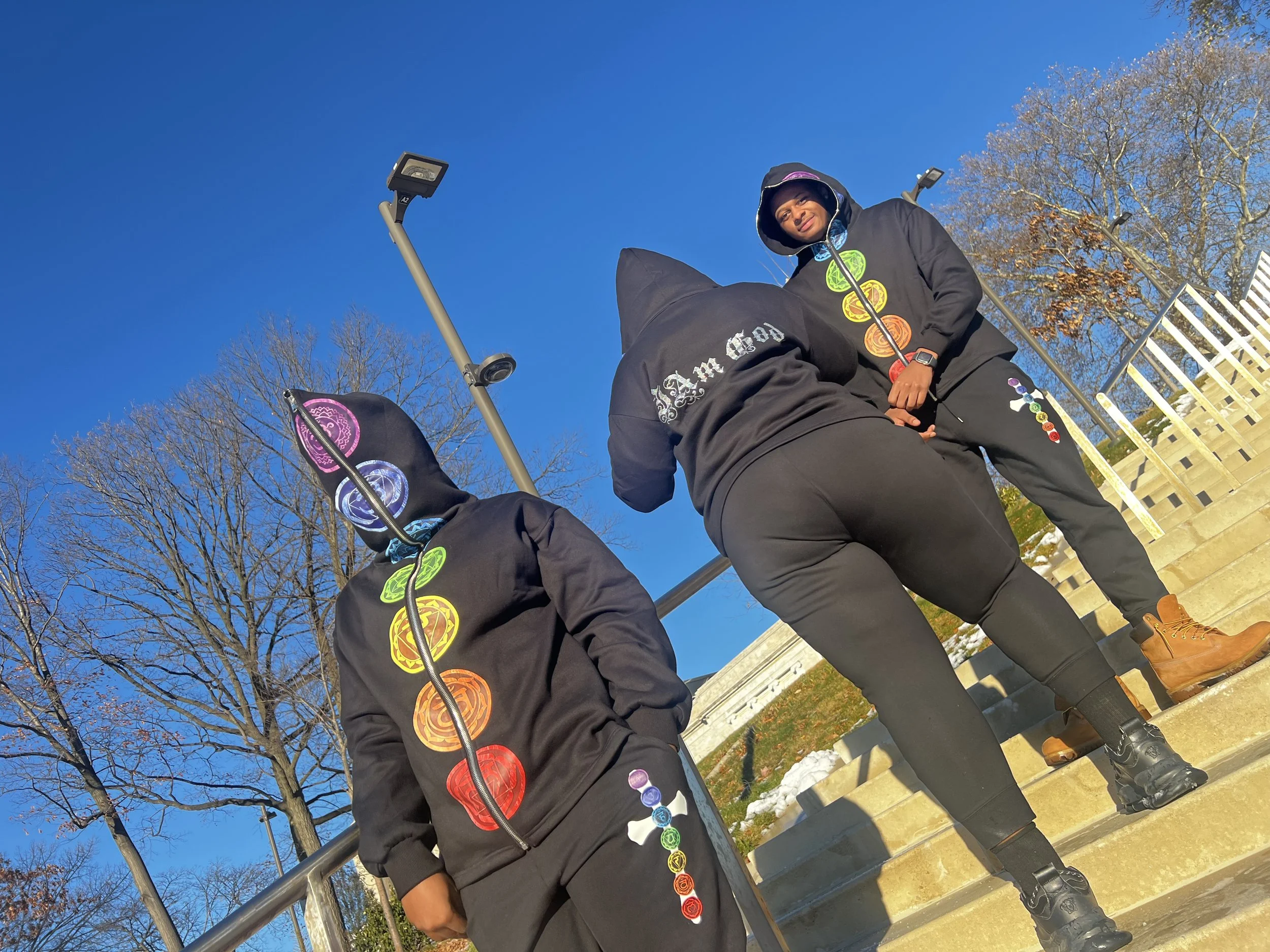 I Am God. Rhinestone Hoodie