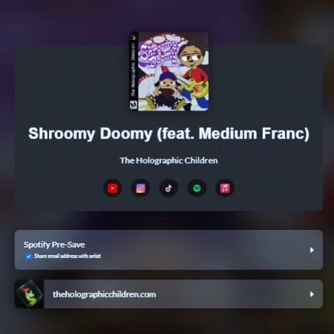 Pre-save is now available!!!

Link in bio!

#theholographicchildren #mediumfranc #shroomydoomy #5rings #wgww #newmusic #presave #indie #rap #hiphop #alternativerap #electronic #cubase #parappatherapper #umjammerlammy #ps1 #art