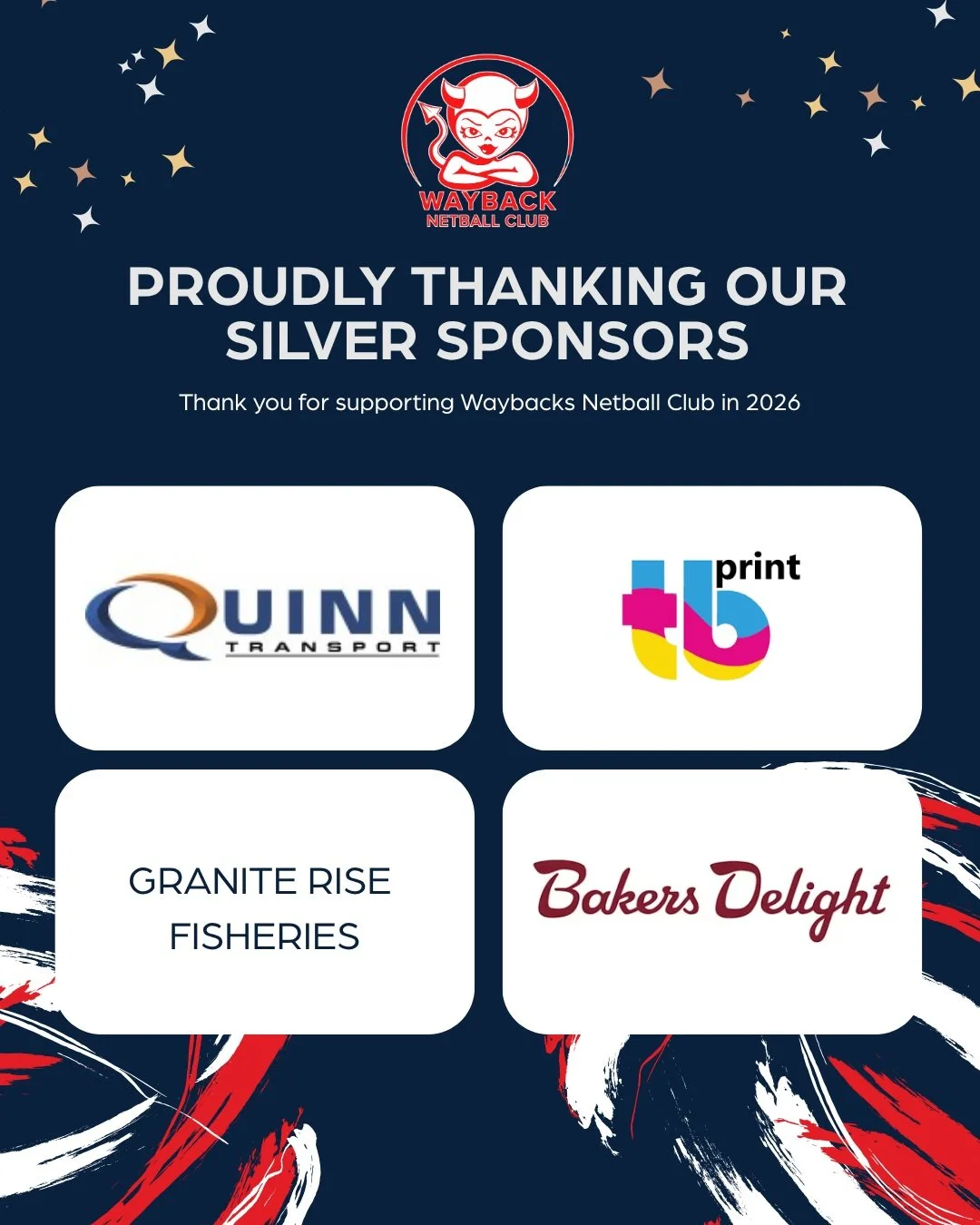 ❤️💙 THANK YOU TO OUR 2026 SILVER SPONSORS 🏐

Behind every training session, match day, team photo and season milestone is a group of local businesses helping make it all possible.

A huge thank you to our 2026 Silver Sponsors for getting behind Way