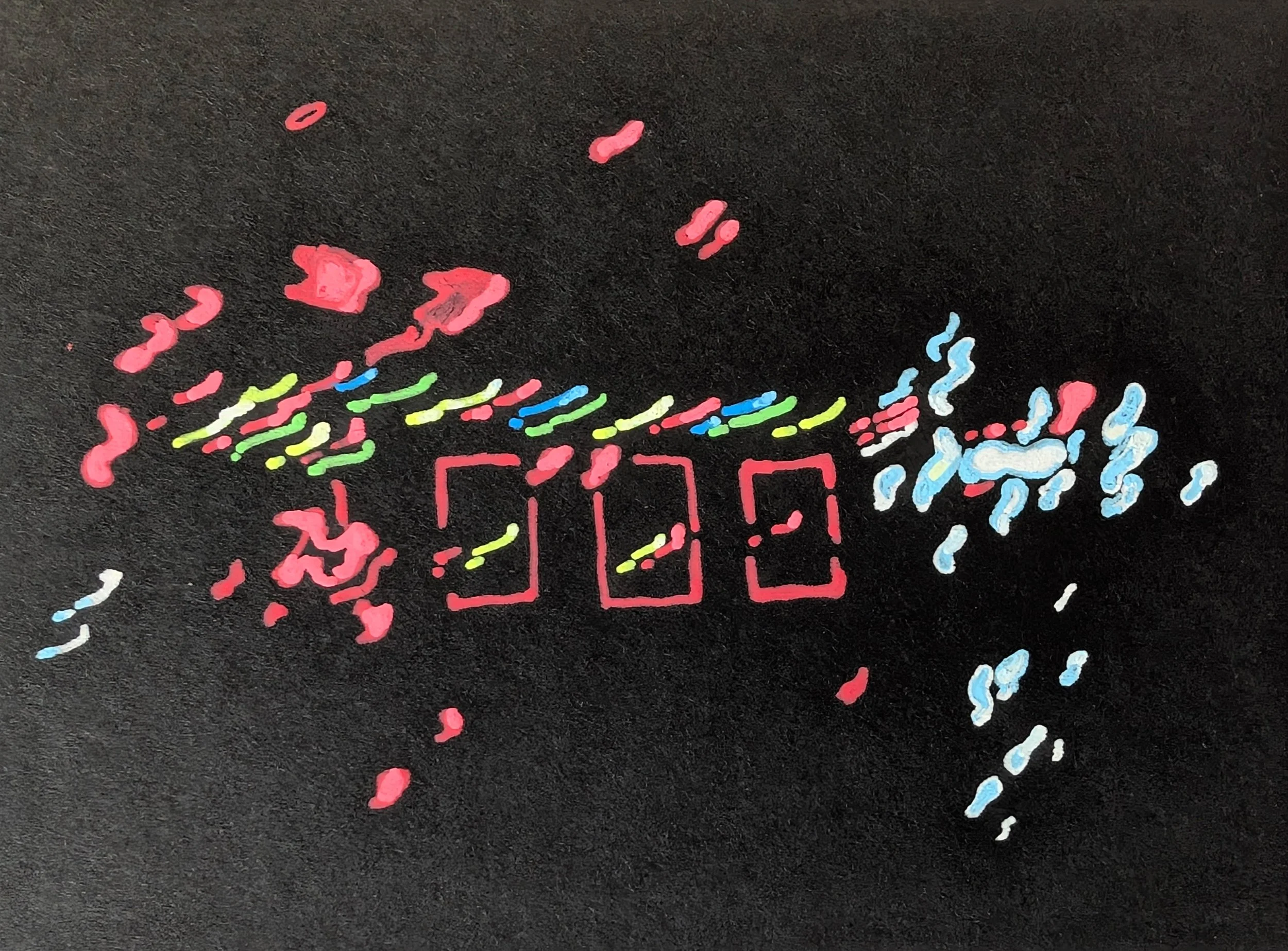  Christmas Lights 7  (2025), Gel pen on paper, 4 x 3 in