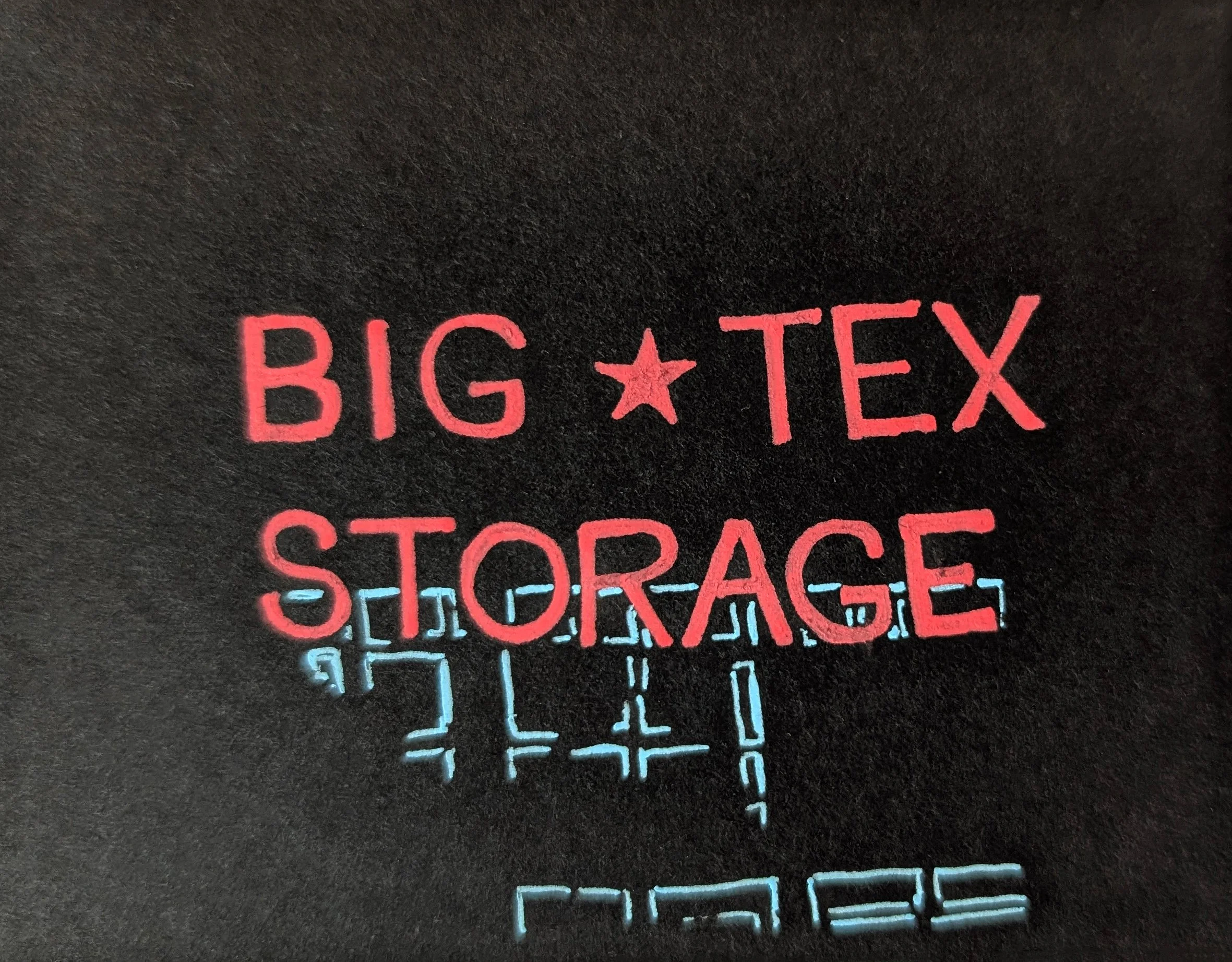  Big Tex Storage  (2025), Gel pen on paper, 4 x 3 in