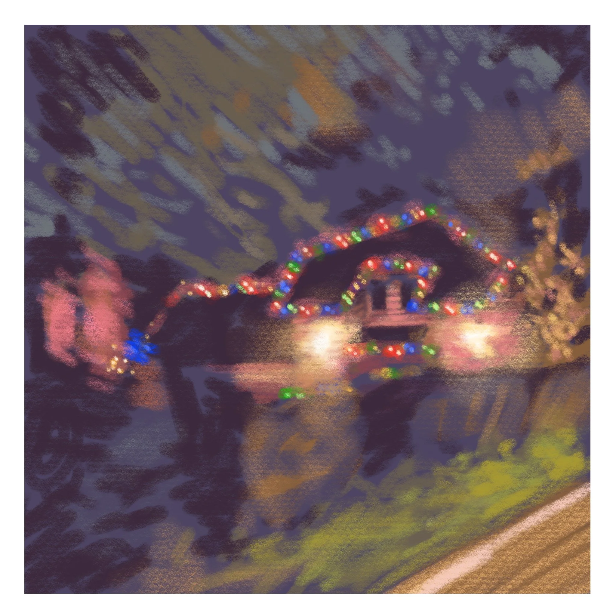  Keegan Christmas Lights  (2025), Procreate digital painting