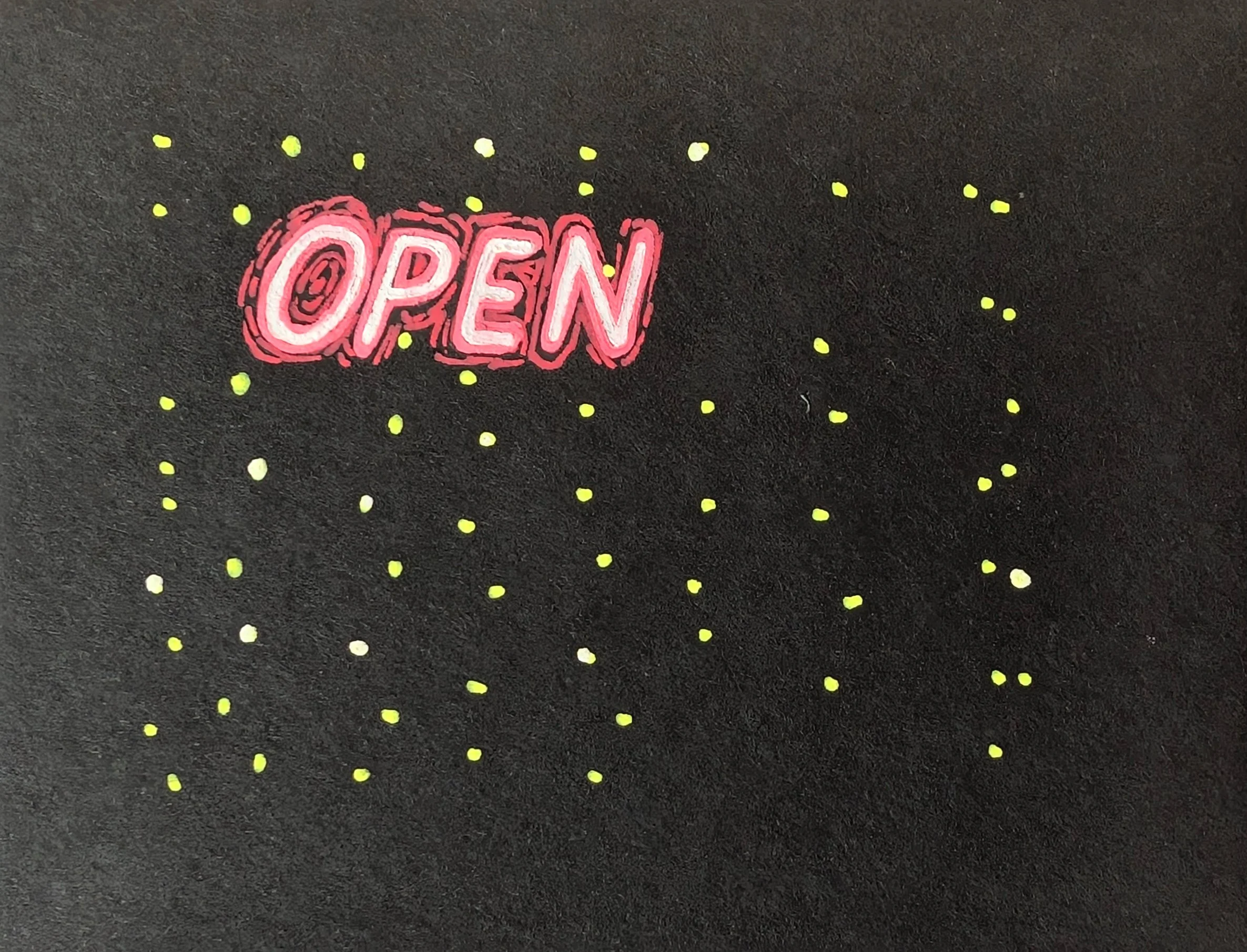  Open  (2025), Gel pen on paper, 4 x 3 in