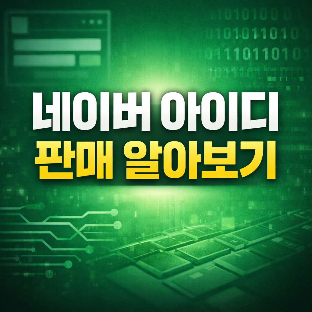네이버 아이디 판매 알아보기