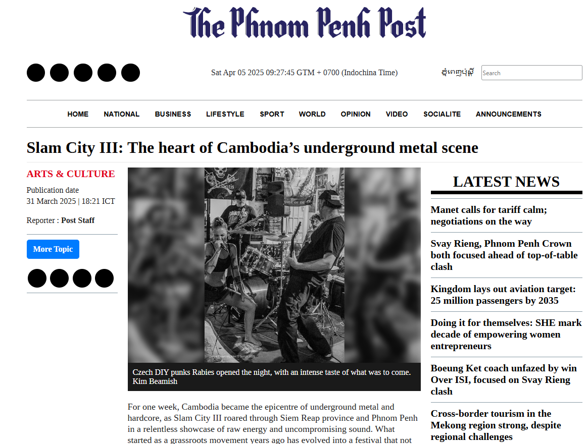 Slam City III Phnom Penh Post Article