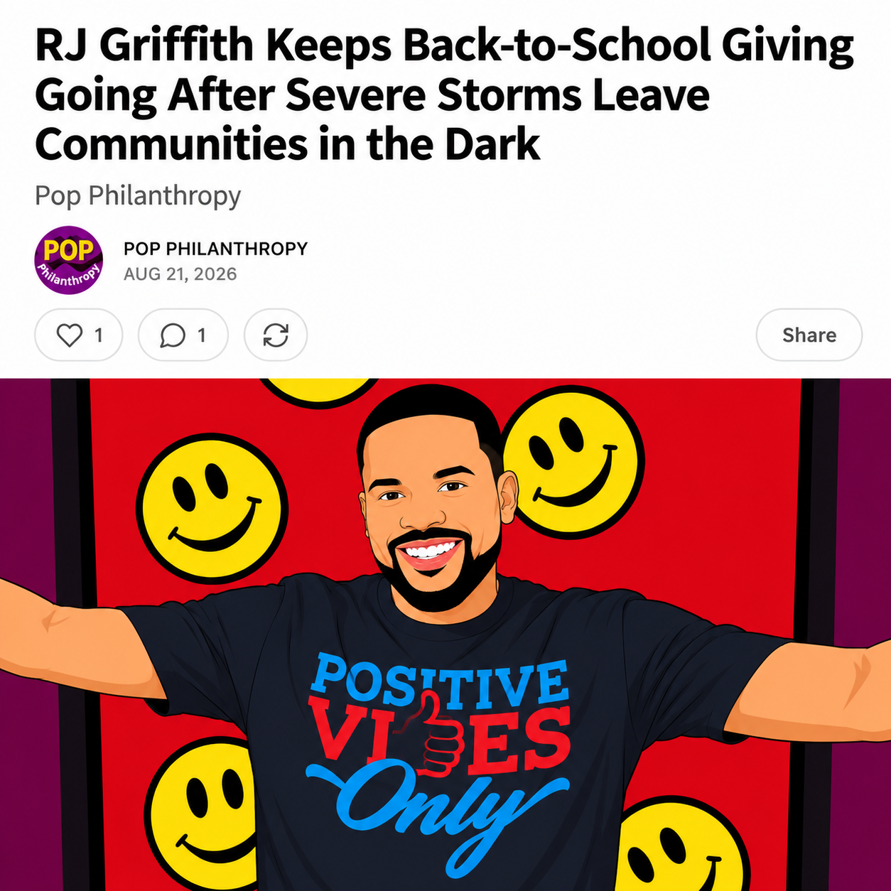 Positive Vibes Only Featured by Pop Philanthropy