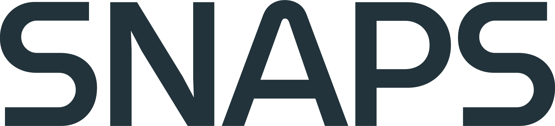 Close-up of the word 'SNAP' in bold, black letters on a white background.