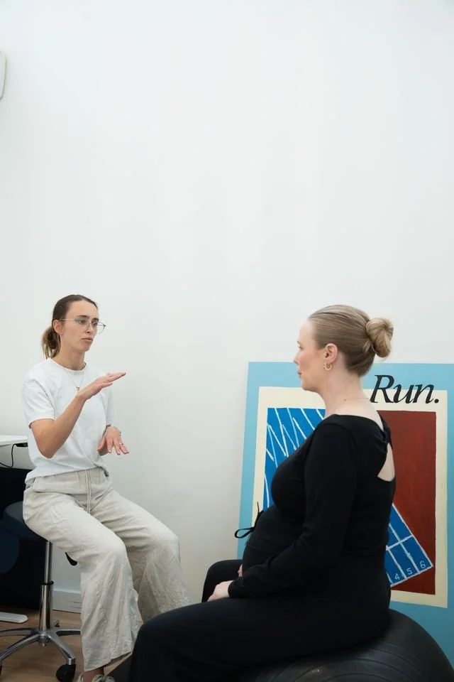 Physiotherapist treating pregnant women at Base Movements Physiotherapy Adelaide CBD
