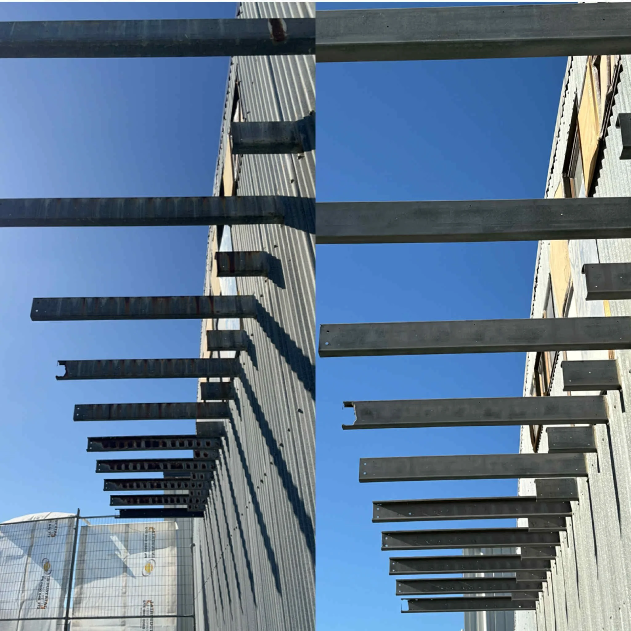 Rust removal from metal parts by sandblasting