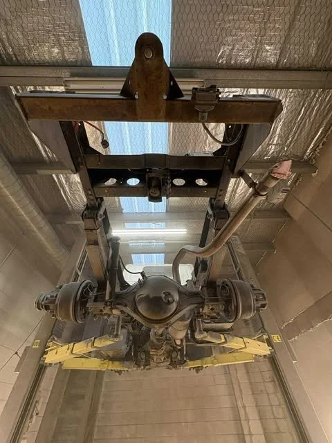 Underbody rust removal using sandblasting