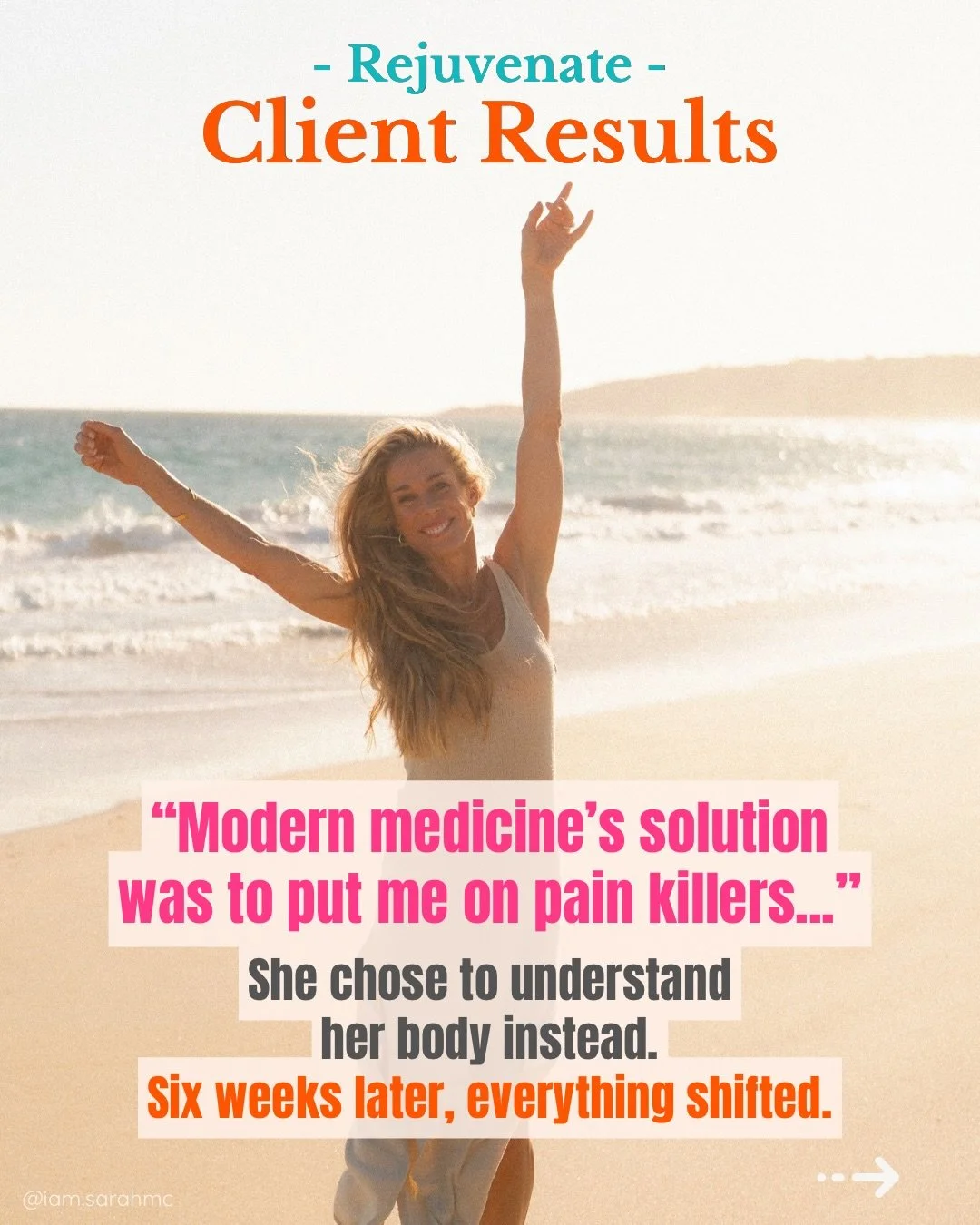 &ldquo;to anyone struggling with motivation, sleep, pain or feels like their hormones are the enemy.&rdquo; 👇🏼

After our time together inside Rejuvenate, her results were profound ✨

She was committed, responsive &amp; willing.
Such an incredible 