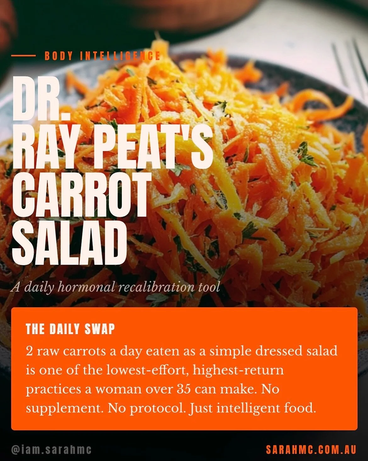 Can&rsquo;t 💩? Bloated, brain flat &amp; over it?

Somewhere between TikTok trends &amp; actual physiology lives Dr. Ray Peat&rsquo;s carrot salad. Two raw carrots, coconut oil, ACV, salt. That&rsquo;s it.

🥕 His argument &amp; science: raw carrot 