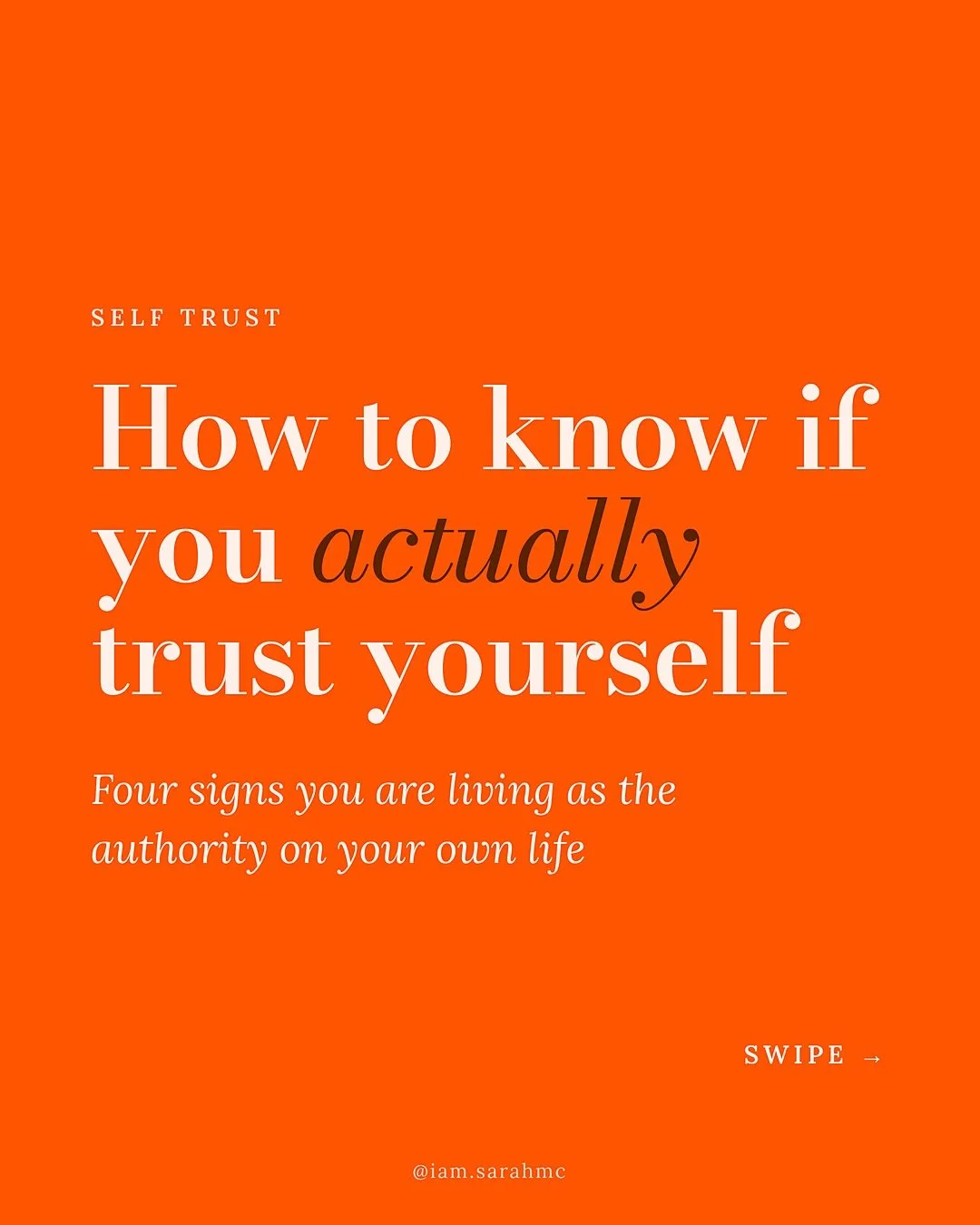 If you look for a second opinion before every decision, this one&rsquo;s for you 👇🏼

Self trust isn&rsquo;t certainty. 

It&rsquo;s making decisions on your own. 
It&rsquo;s knowing you&rsquo;ll have your own back.
And being capable of handling wha