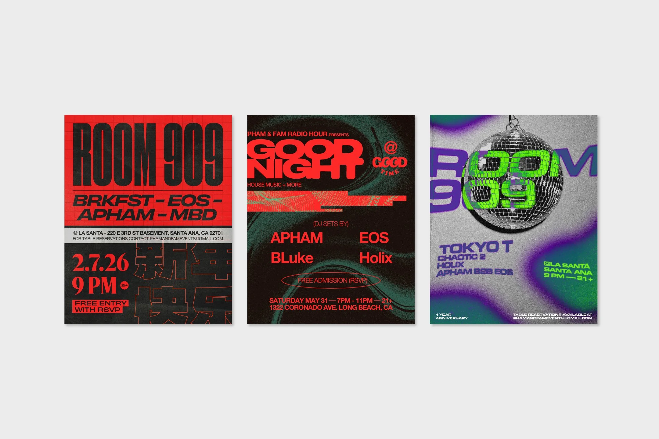 PHAMANDFAM DJ SET FLYERS