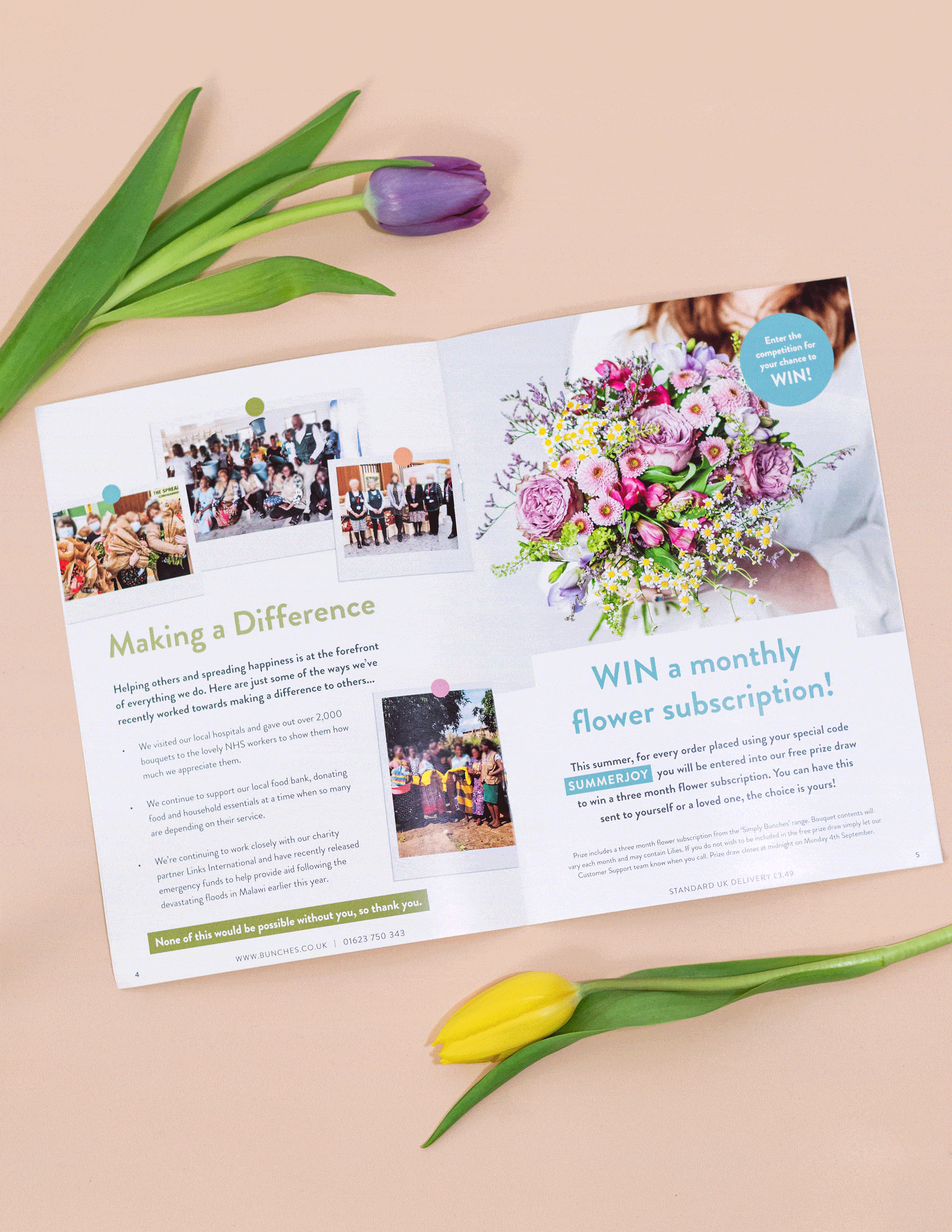 Seasonal product brochures and print design for UK florist by Derby design agency