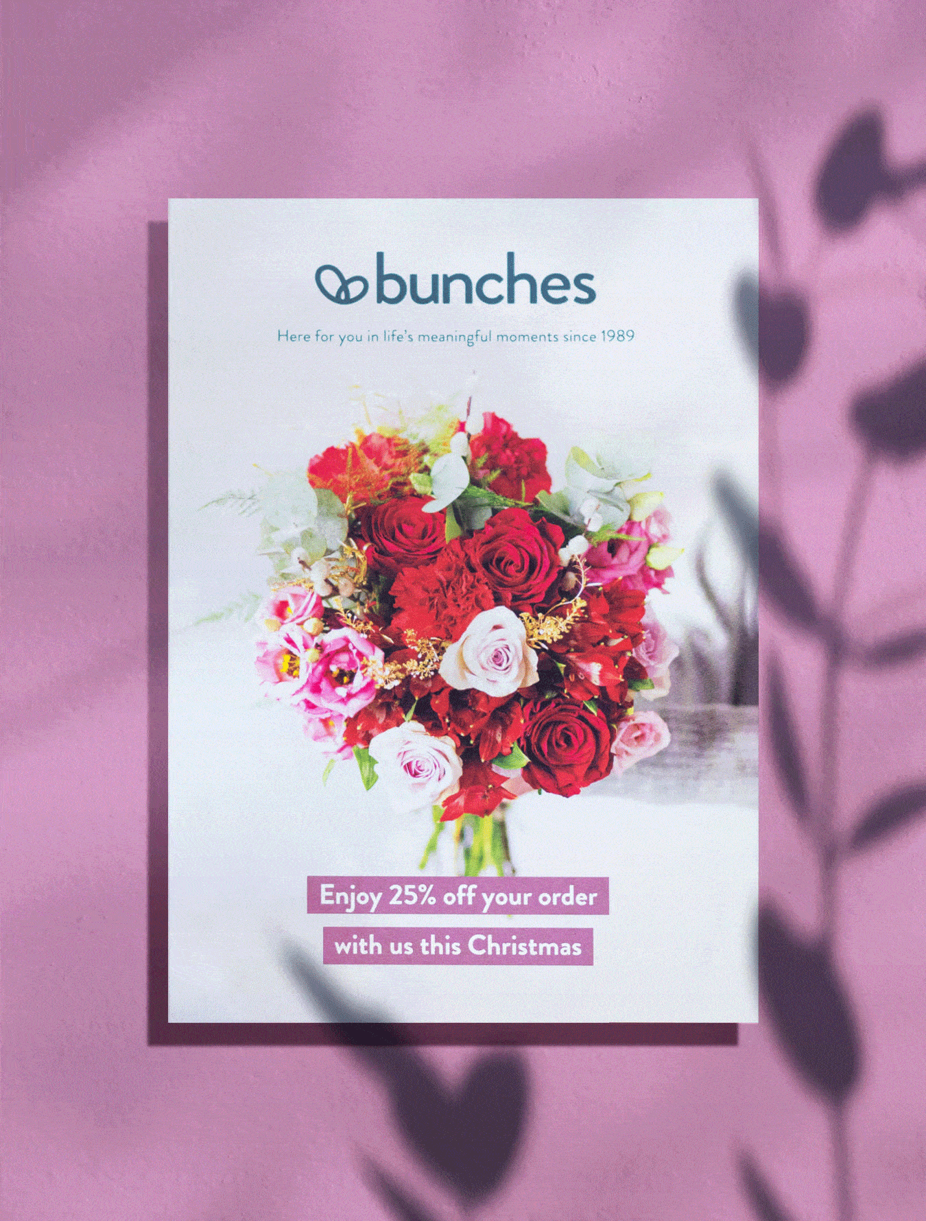 Promotional flyer design for Nottingham florist by Derby graphic designer.