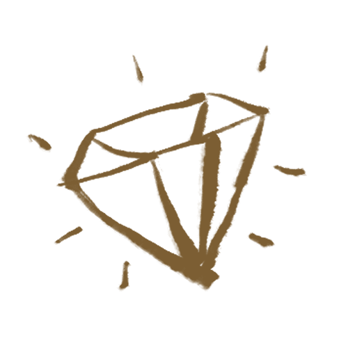Hand-drawn diamond symbol representing unique, custom brand identity design