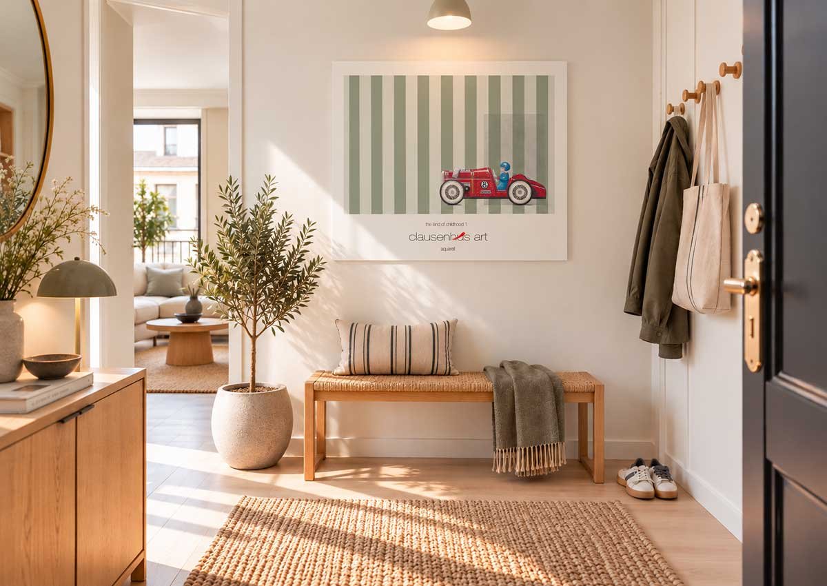 Scandinavian-Entryway-with-Vintage-Racer-Art-(1).jpg