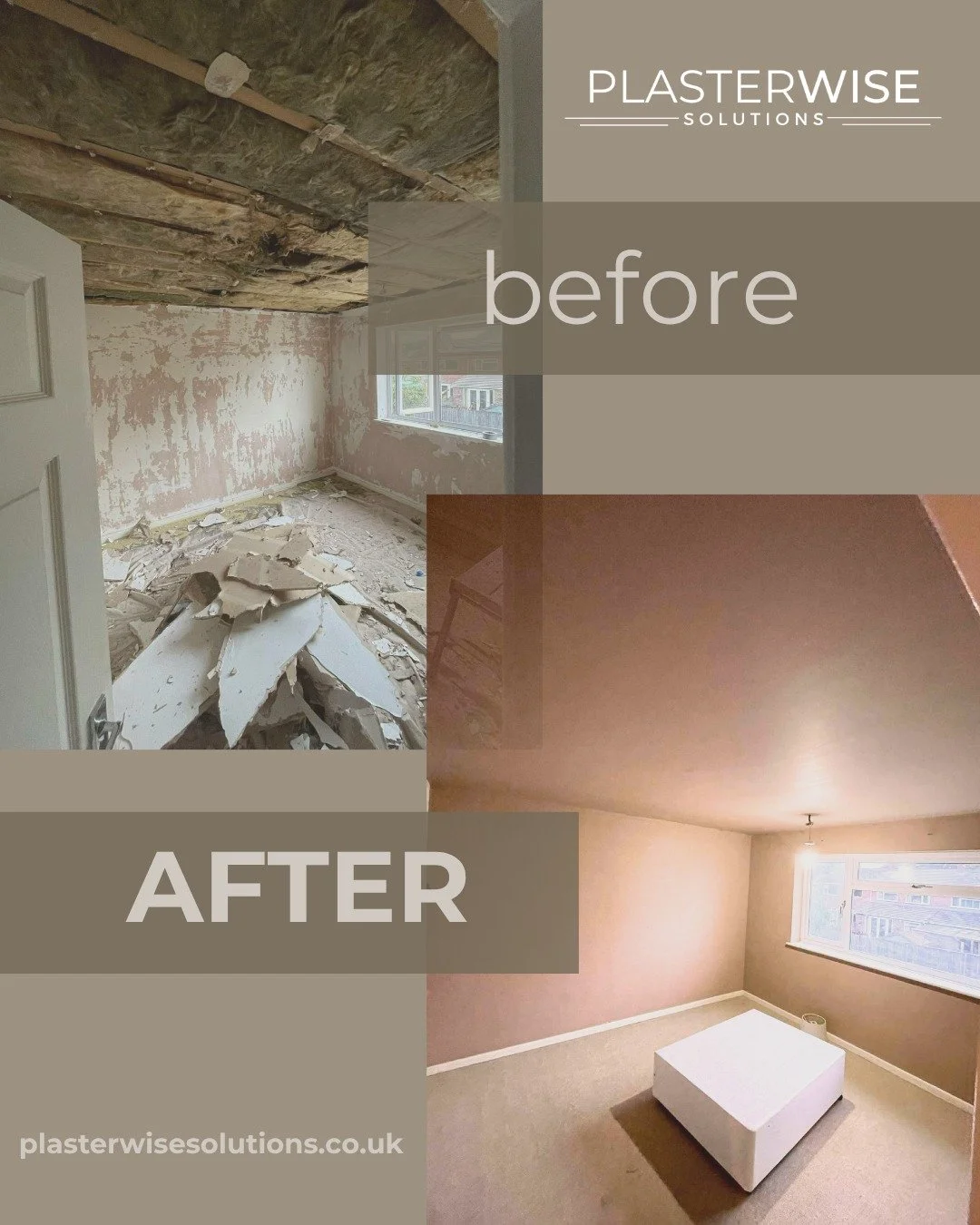 What a transformation! From stripped walls and exposed ceiling to a smooth, fresh finish ready for decorating. Turning tired, damaged rooms into clean, modern spaces you&rsquo;ll love. 🏠👌

#Plastering #Plasterer #HomeRenovation #BeforeAndAfter #Roo