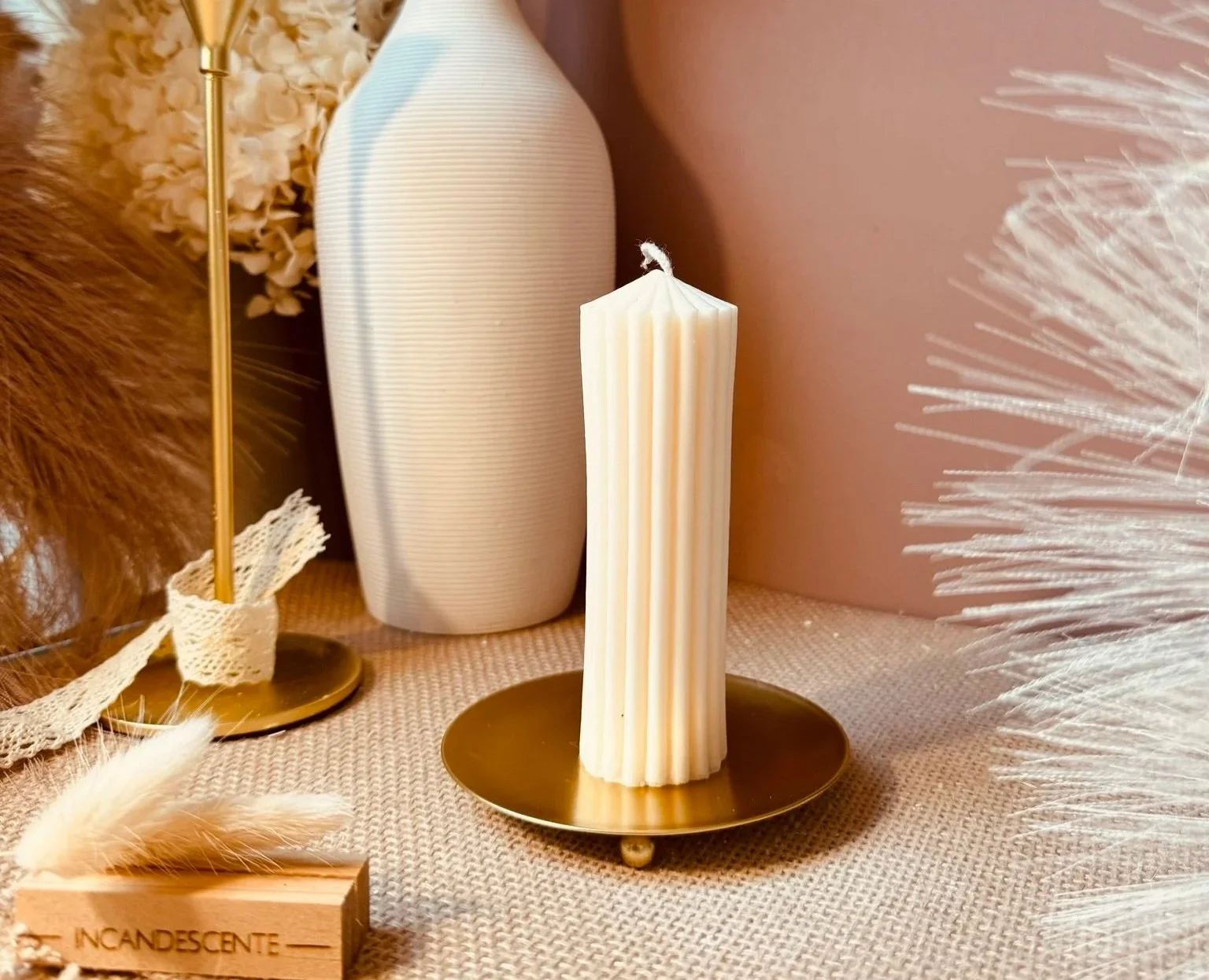 Bougie colonne simple en cire