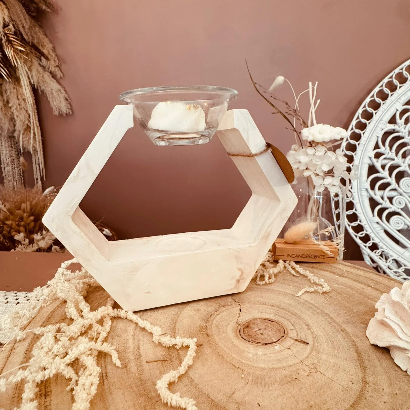 Brule parfum hexagone en gypse minérale