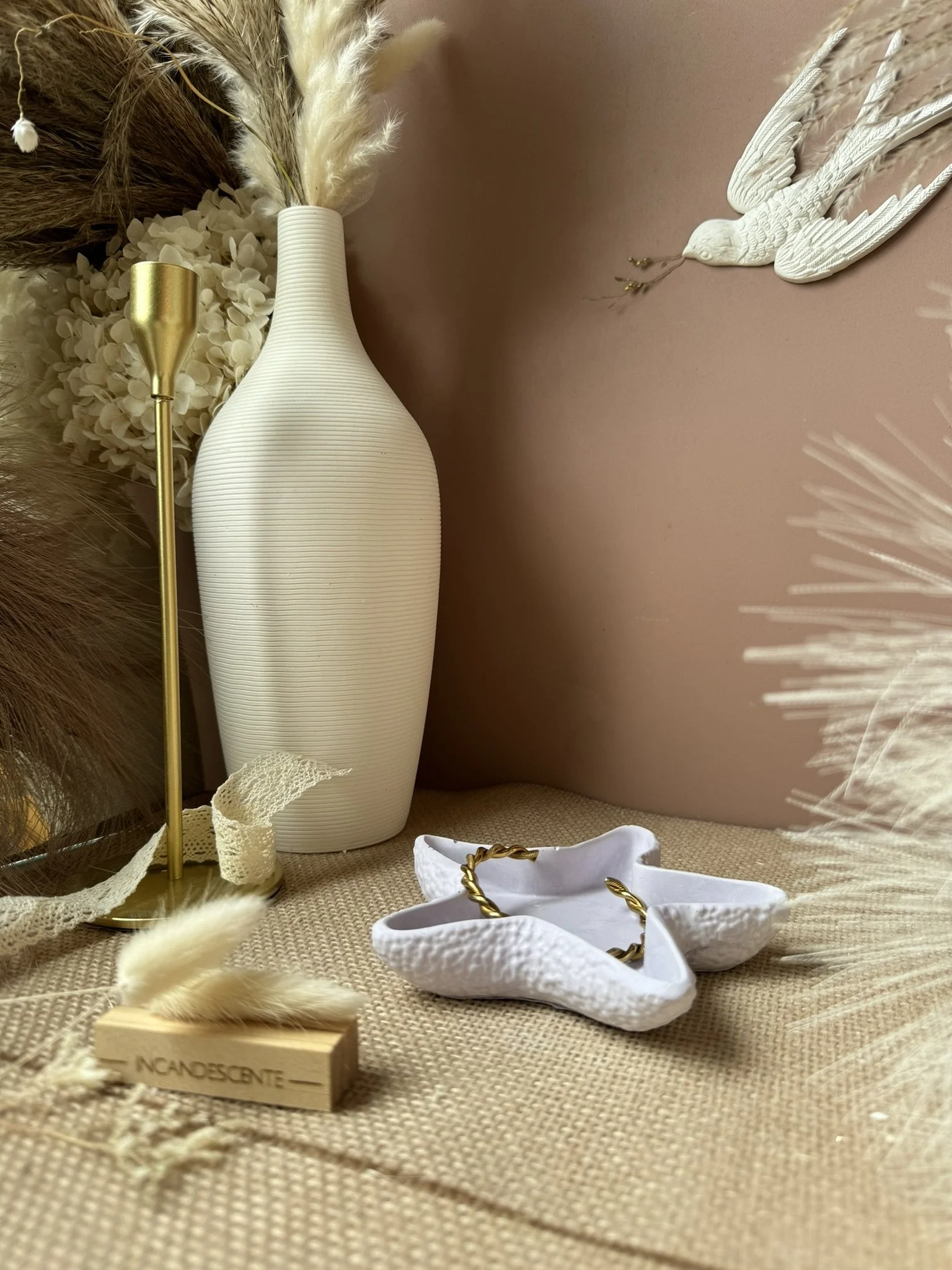 Coupelle étoile en plâtre