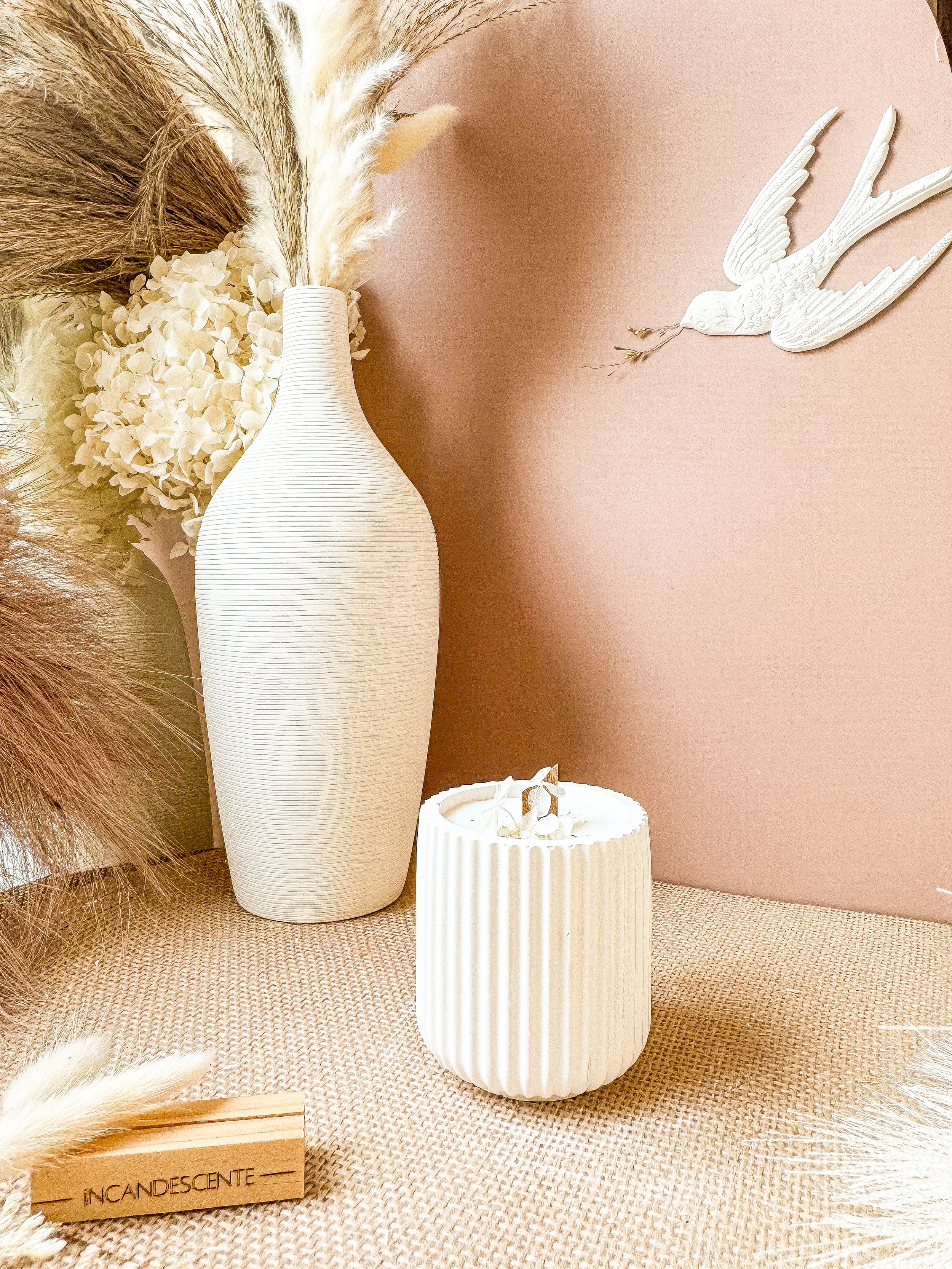 Bougie rayé en plâtre