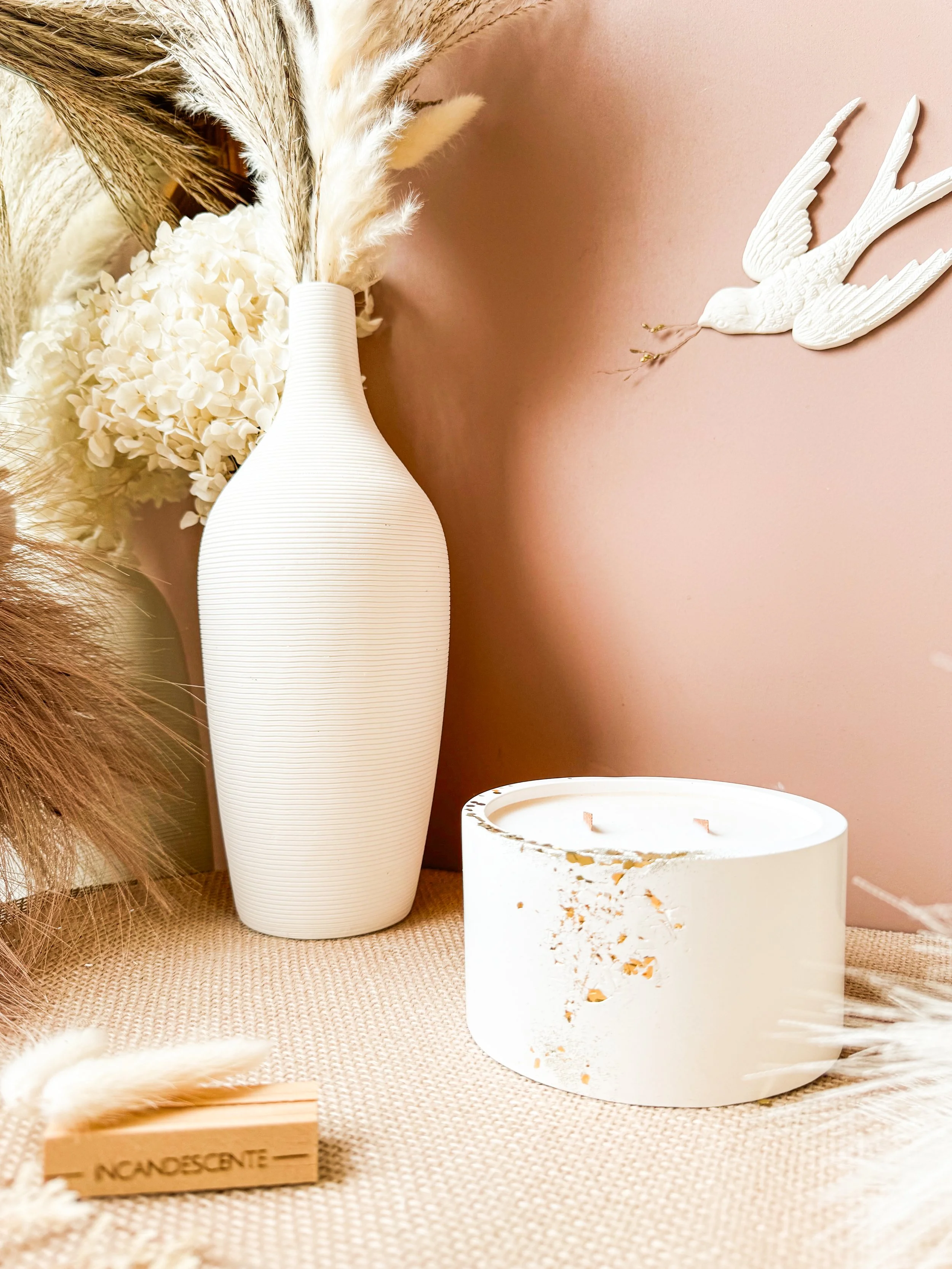 Bougie or xxl en plâtre