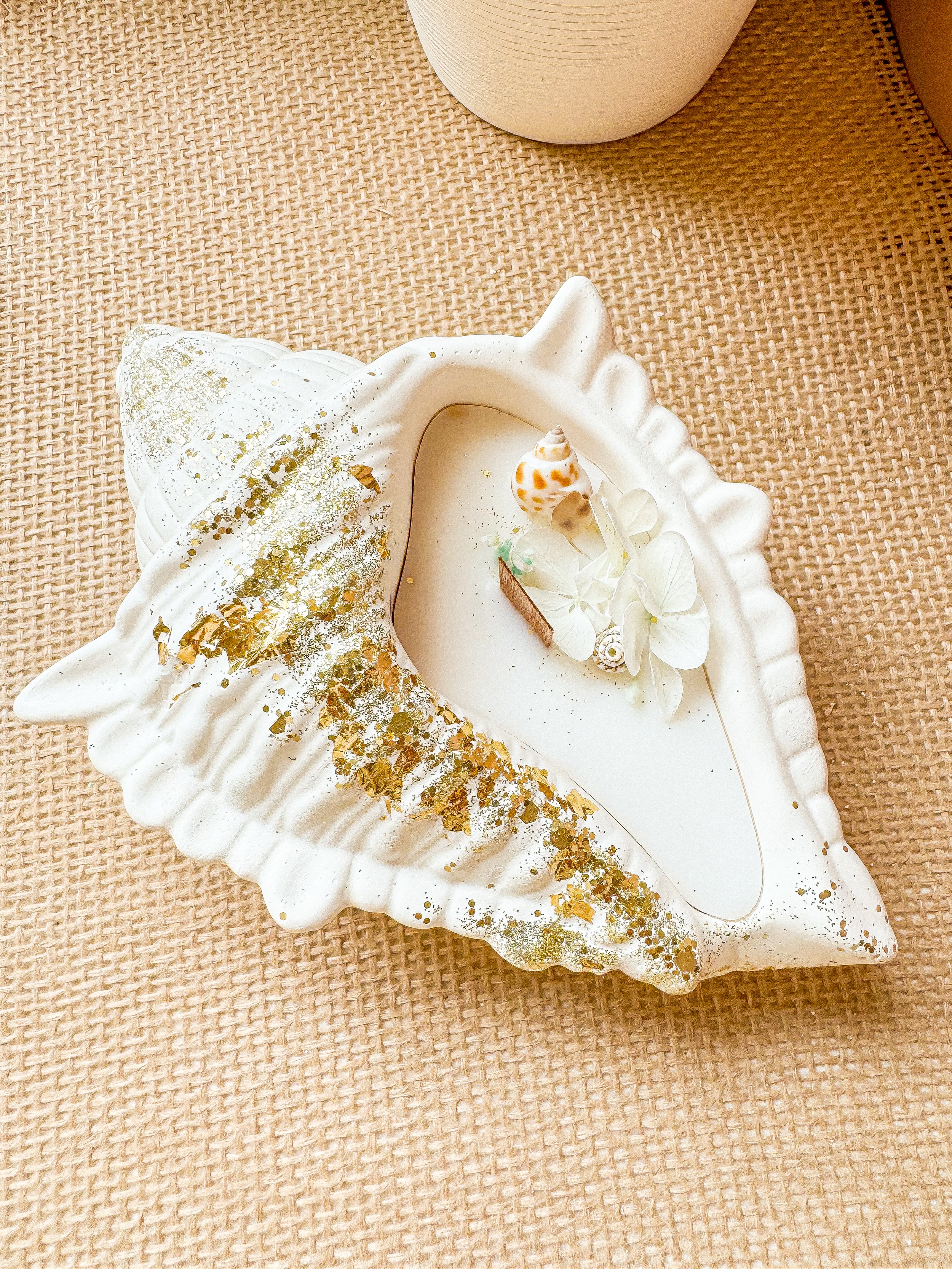 Bougie coquillage xl en plâtre