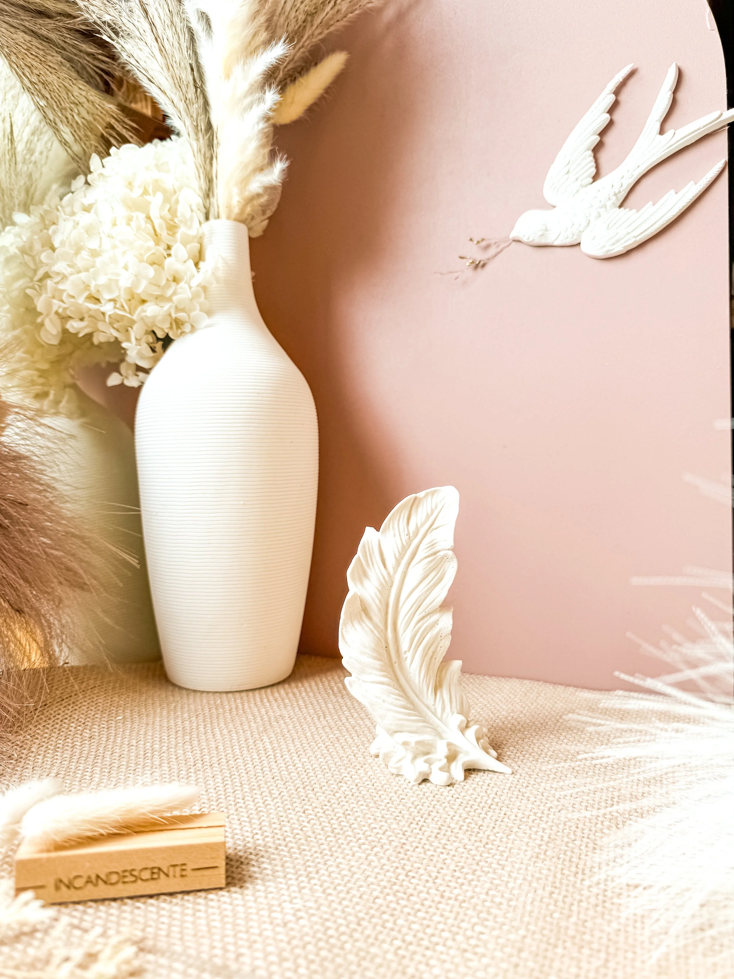 plume en plâtre parfumé
