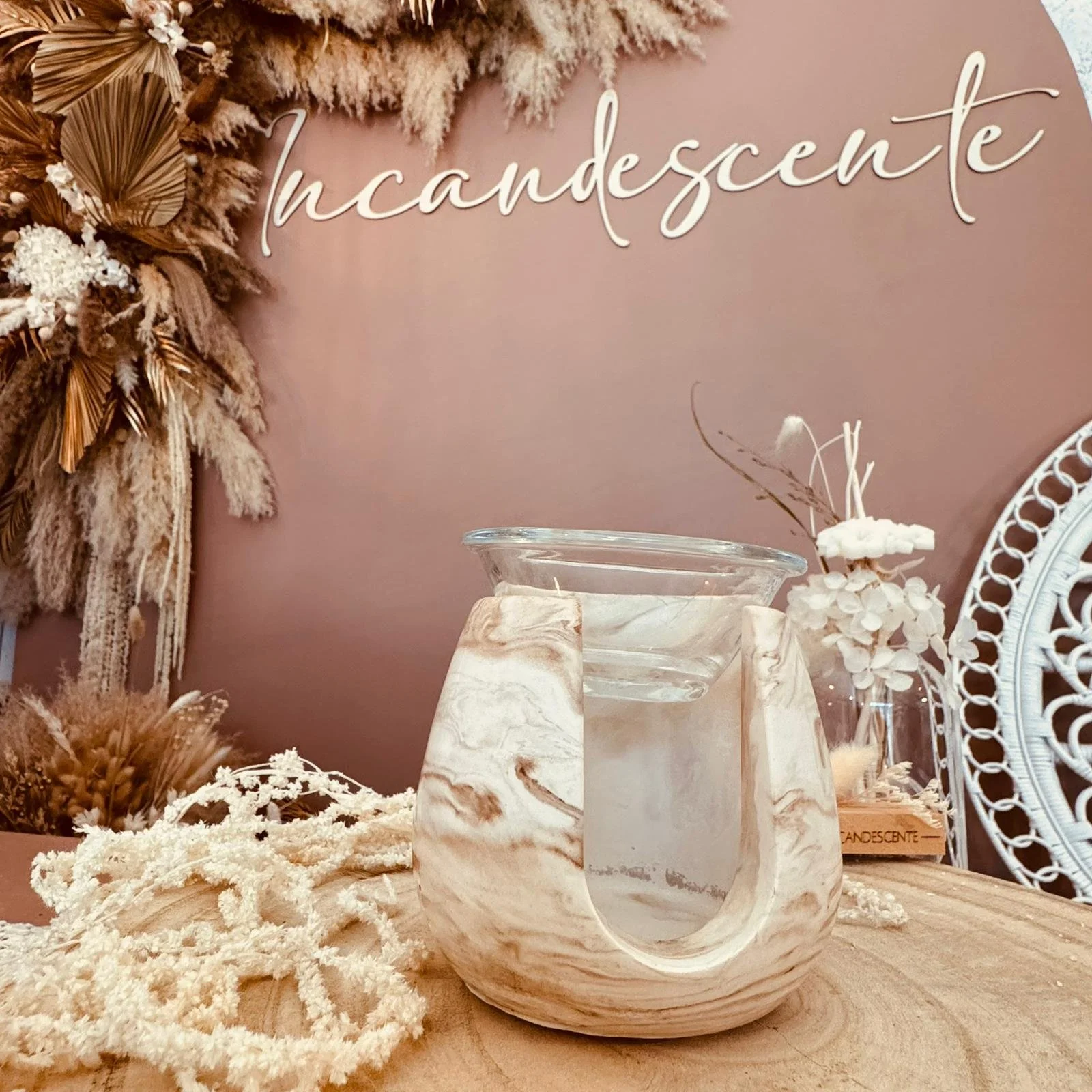 Brule parfum rond en gypse minérale